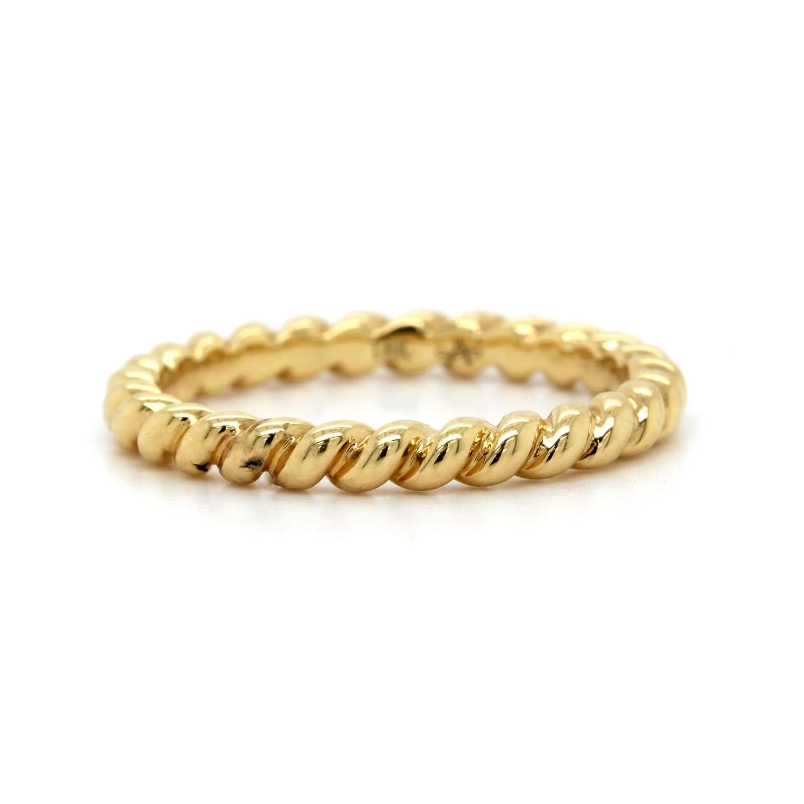 18K Yellow Gold Braided High Polished Band - Image 5