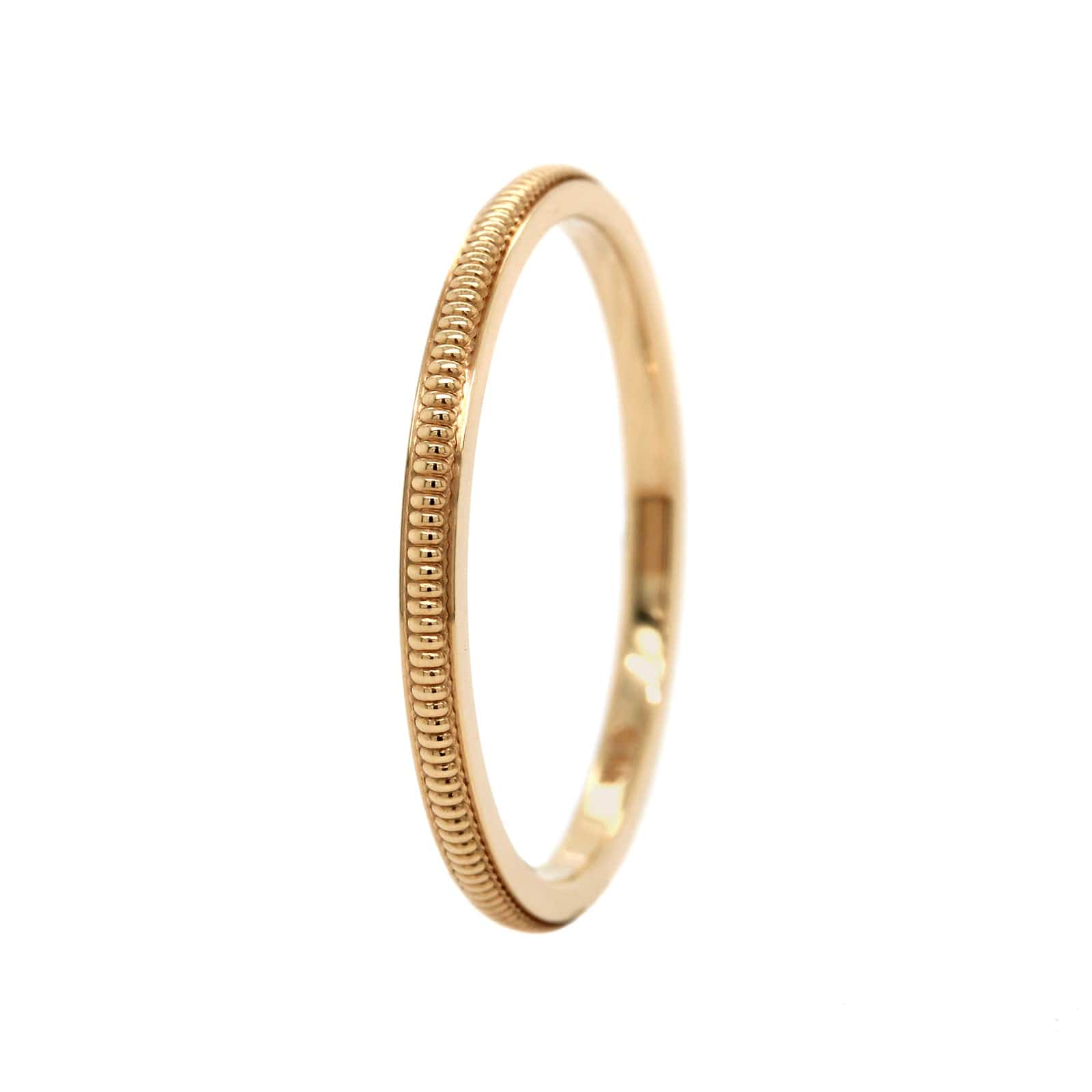 14K Yellow Gold 1.5mm Raised Milgrain Band - Image 2