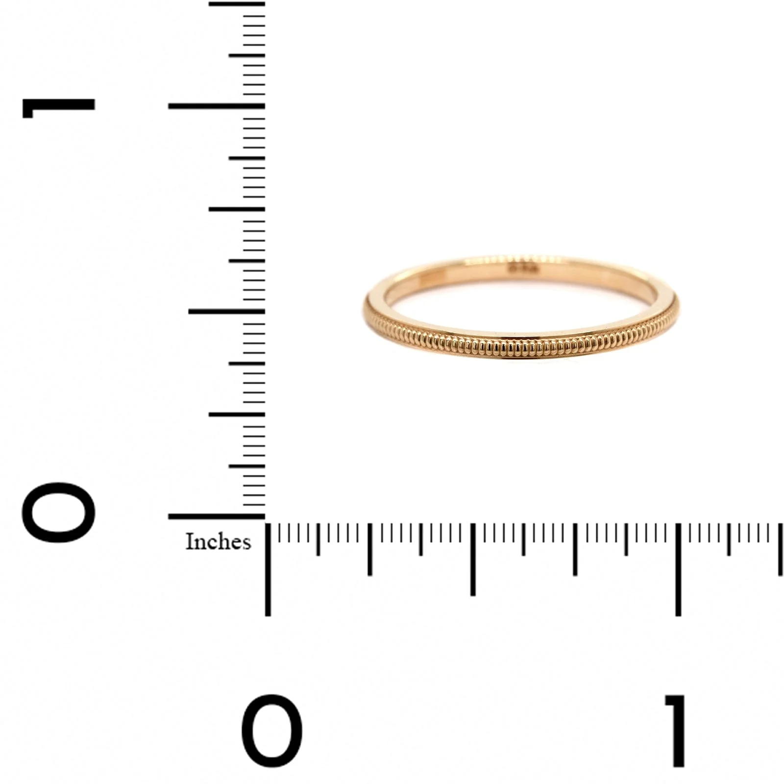 14K Yellow Gold 1.5mm Raised Milgrain Band - Image 4