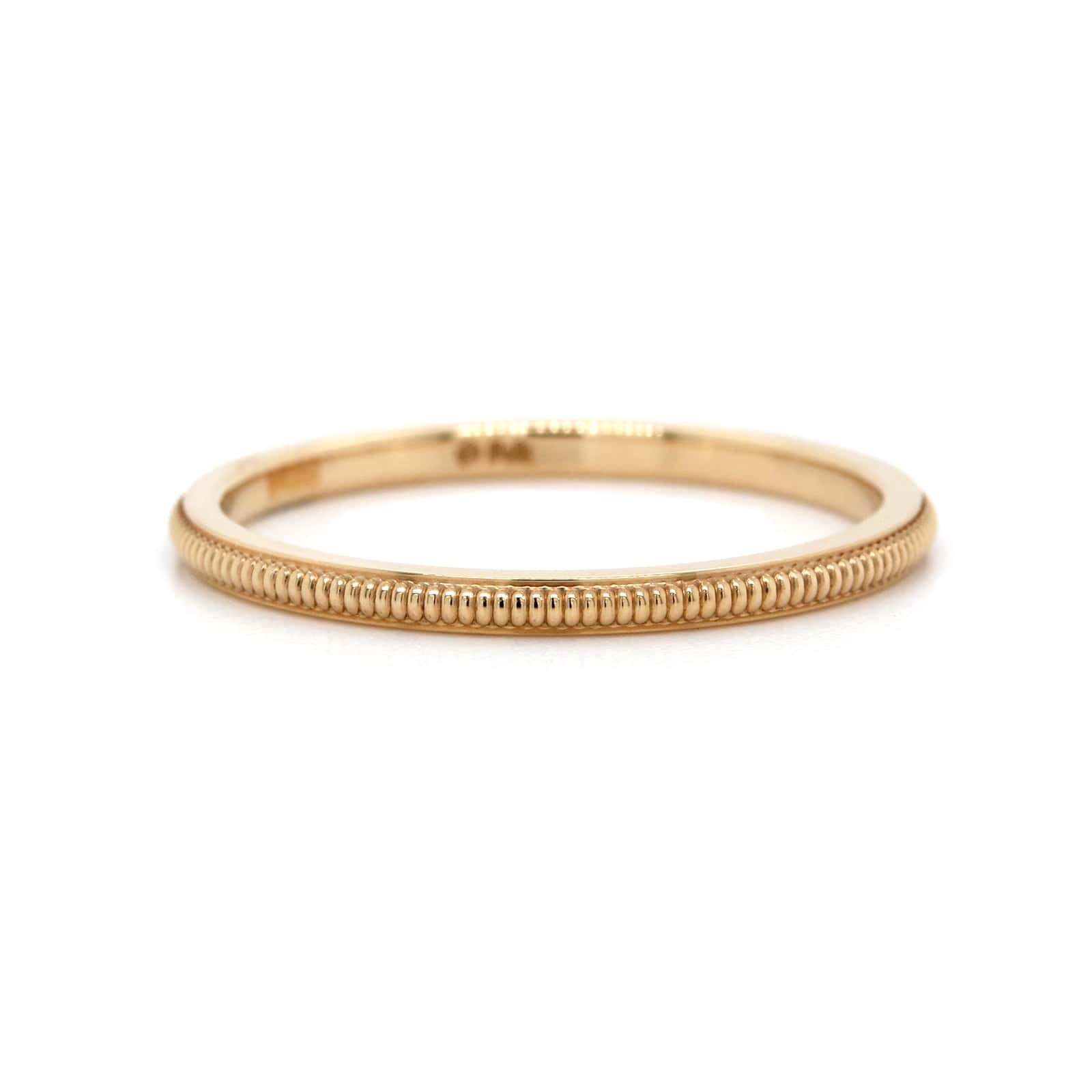 14K Yellow Gold 1.5mm Raised Milgrain Band - Image 5