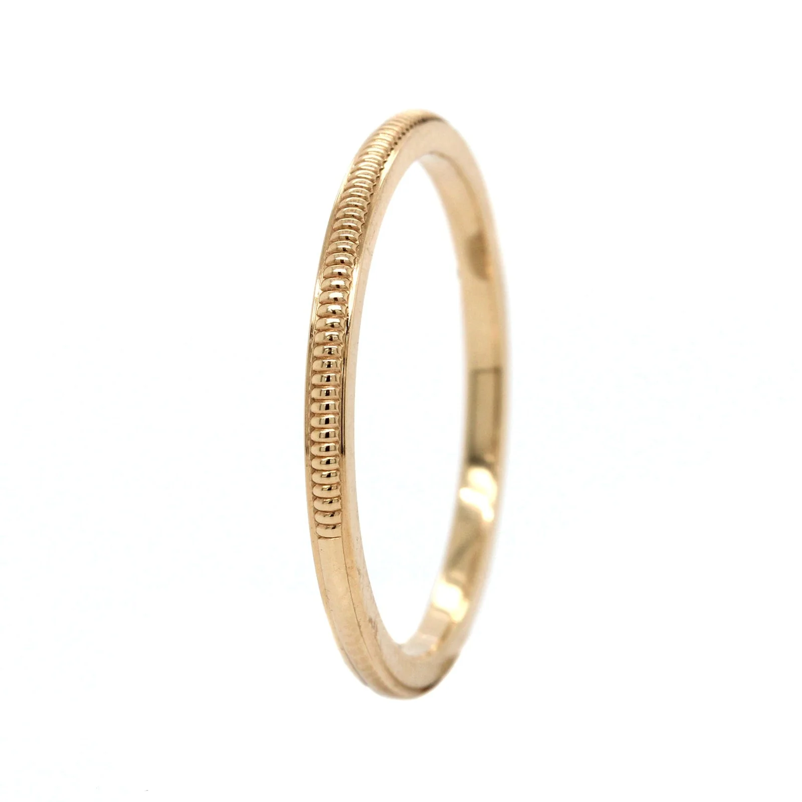 14K Yellow Gold 3/4 Raised Milgrain Band - Image 2