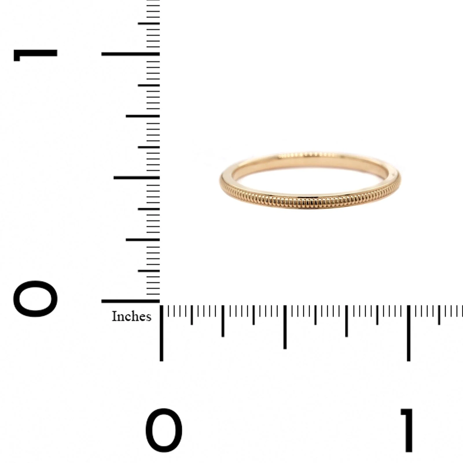 14K Yellow Gold 3/4 Raised Milgrain Band - Image 4