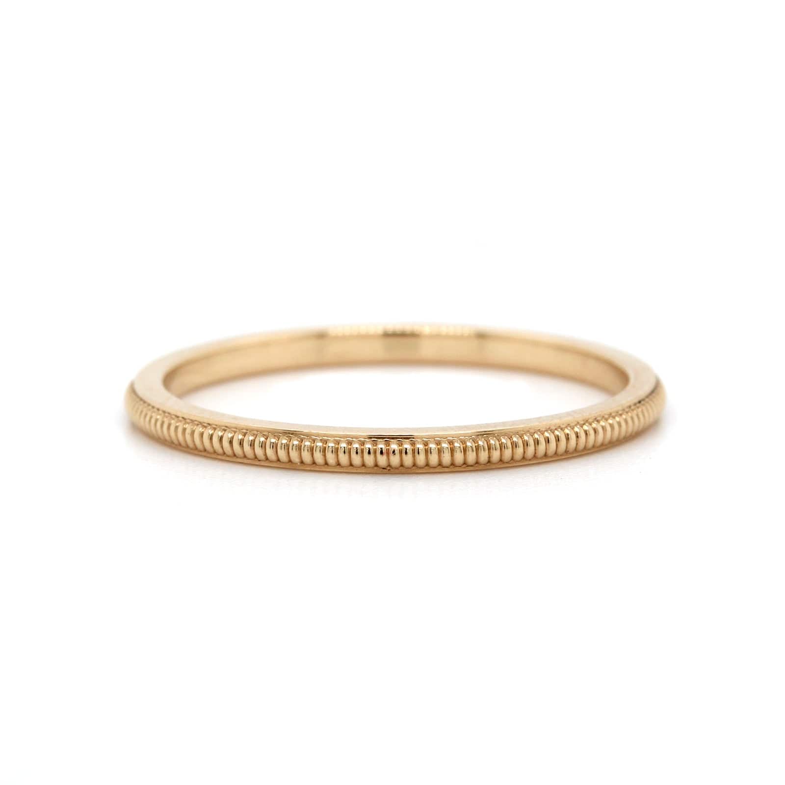 14K Yellow Gold 3/4 Raised Milgrain Band - Image 5