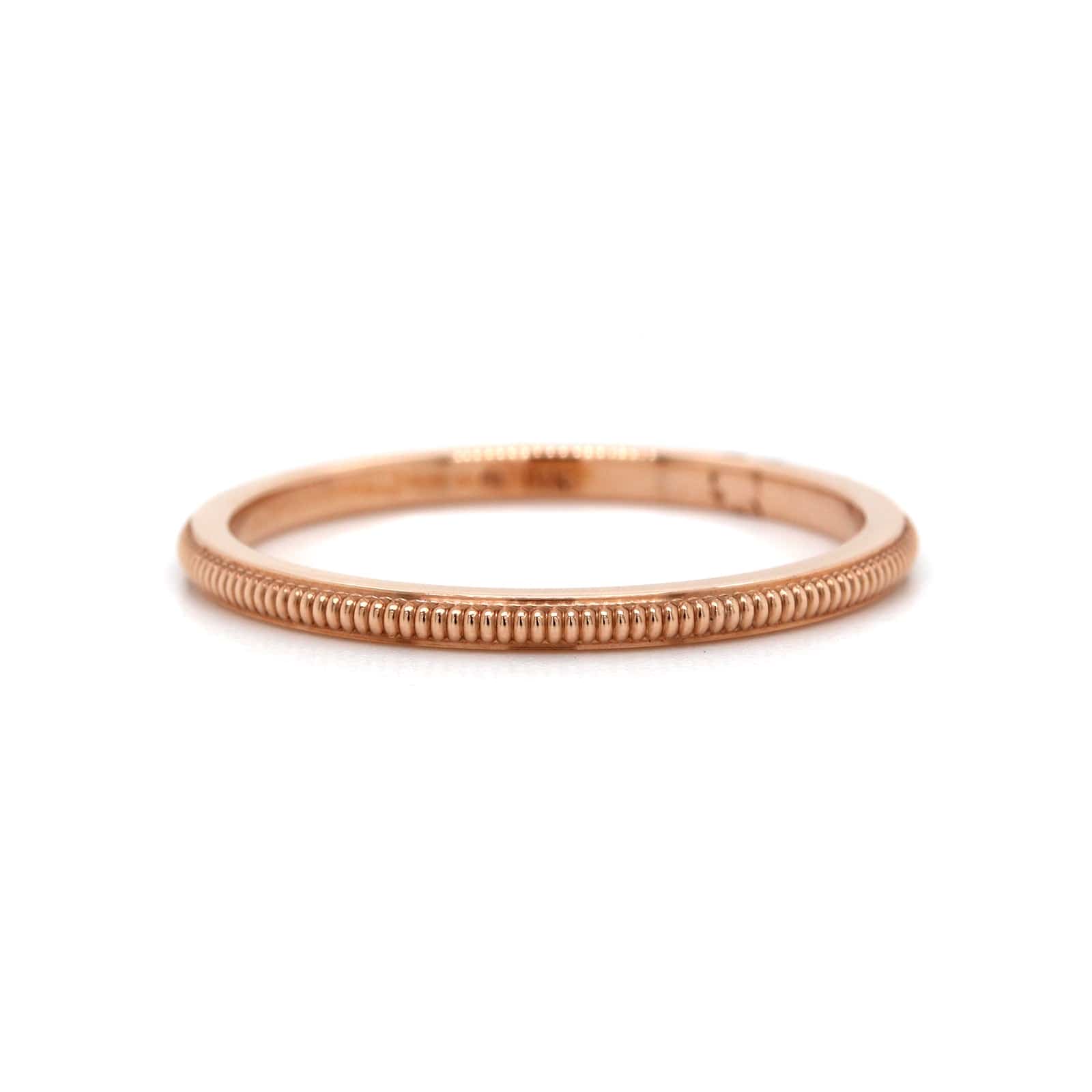 14K Rose Gold Raised Milgrain Band - Image 5