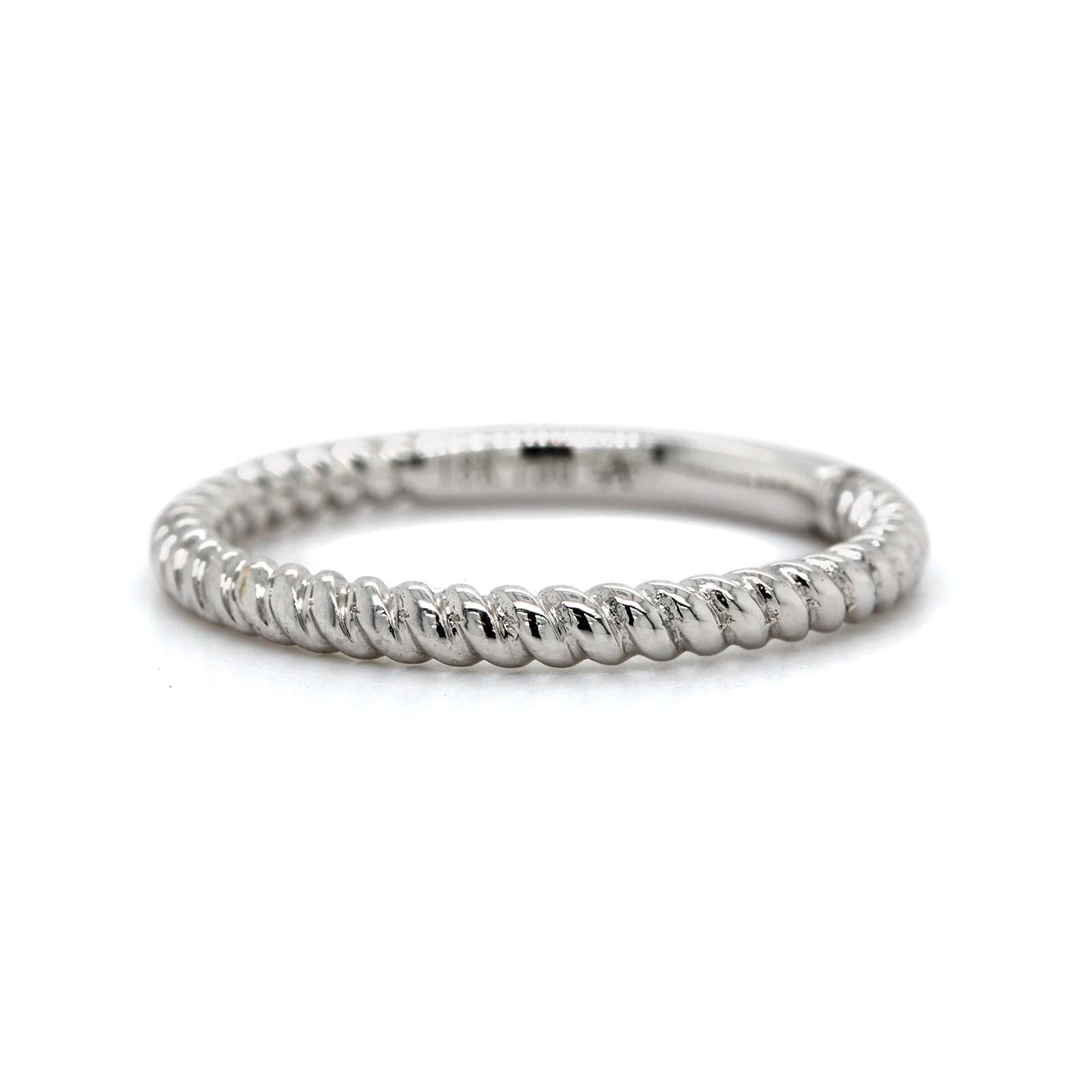 18K White Gold Braided High Polished Band - Image 5