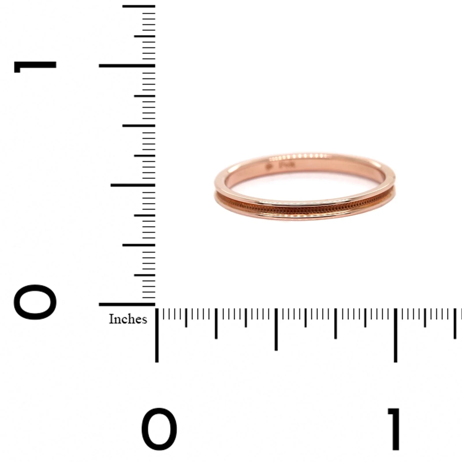 14K Rose Gold 2mm Recessed Milgrain Band - Image 4