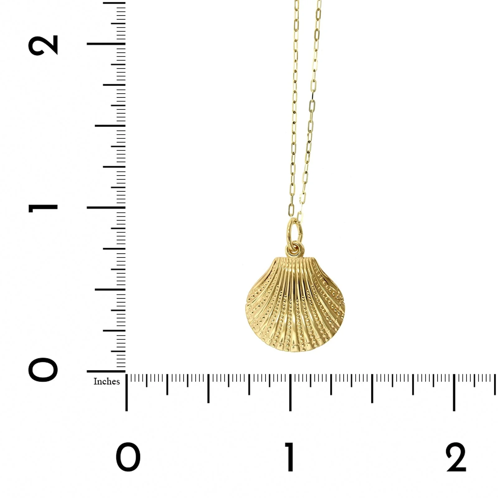 14K Yellow Gold Seashell Pendant - Image 4