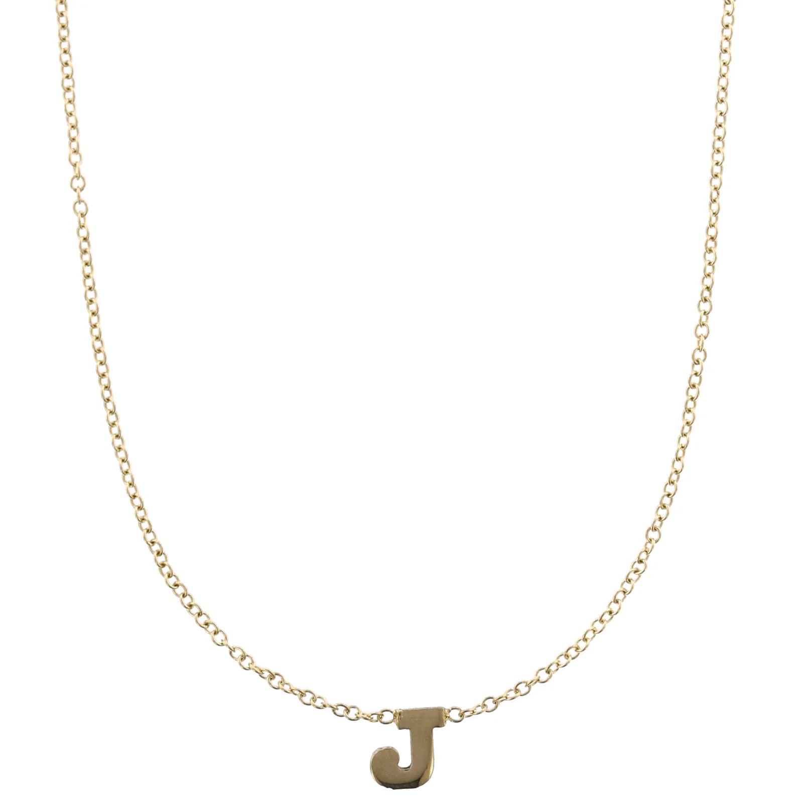14K Yellow Gold Initial Necklace