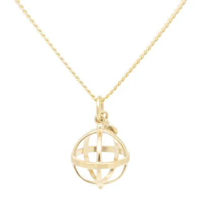18K Yellow Gold Cage Necklace