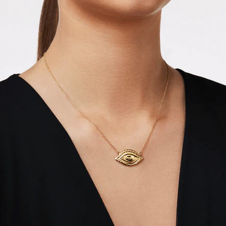 Christina Alexiou 18K Yellow Gold Evil Eye Pendant - Image 2