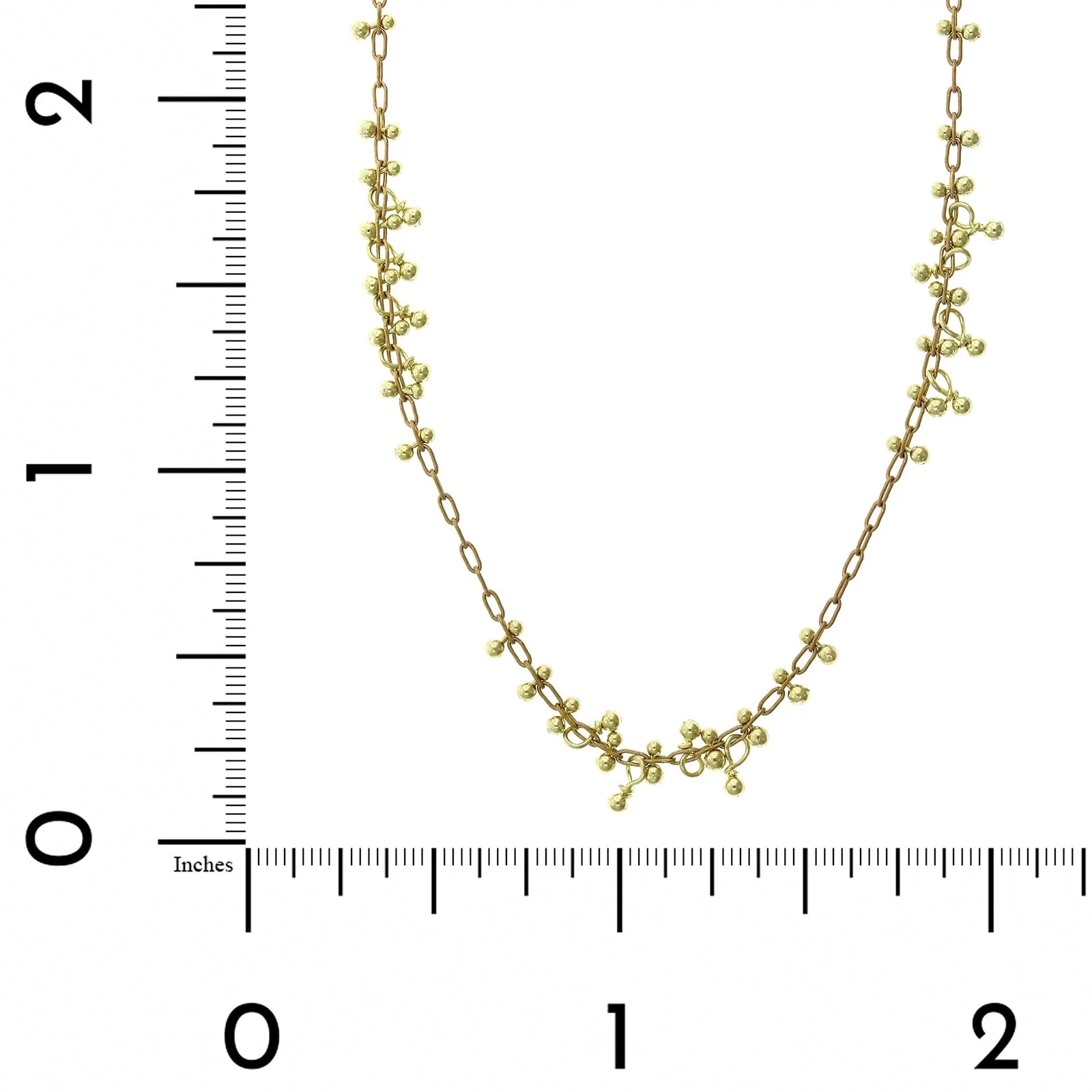 18K Yellow Gold Beaded Sections Necklace - Image 3