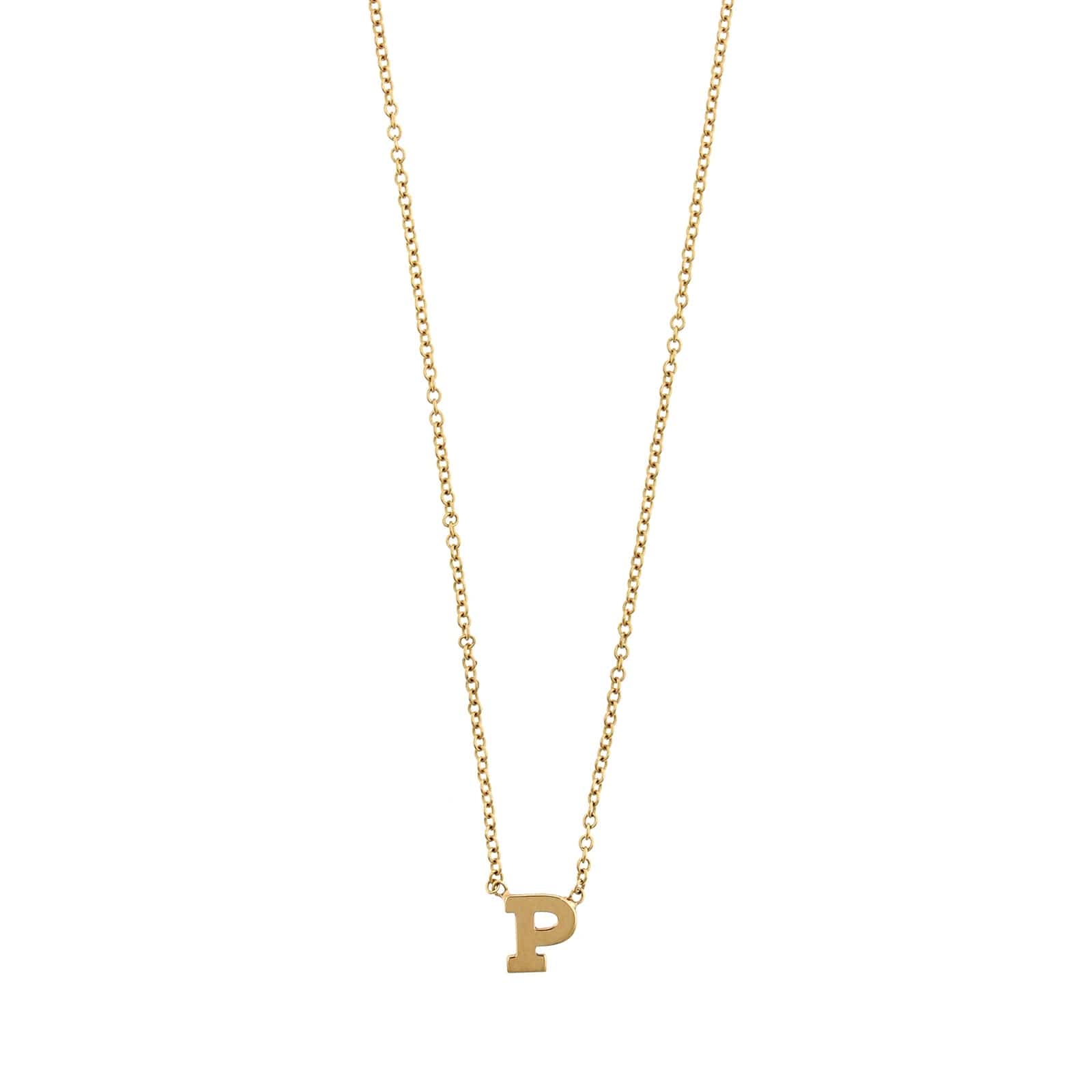 Zoe Chicco 14K Yellow Gold Initial P Necklace