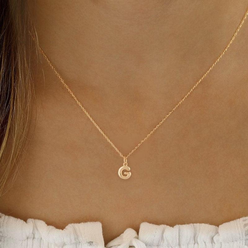 14K Yellow Gold 18" Initial "G" Pendant Necklace - Image 2