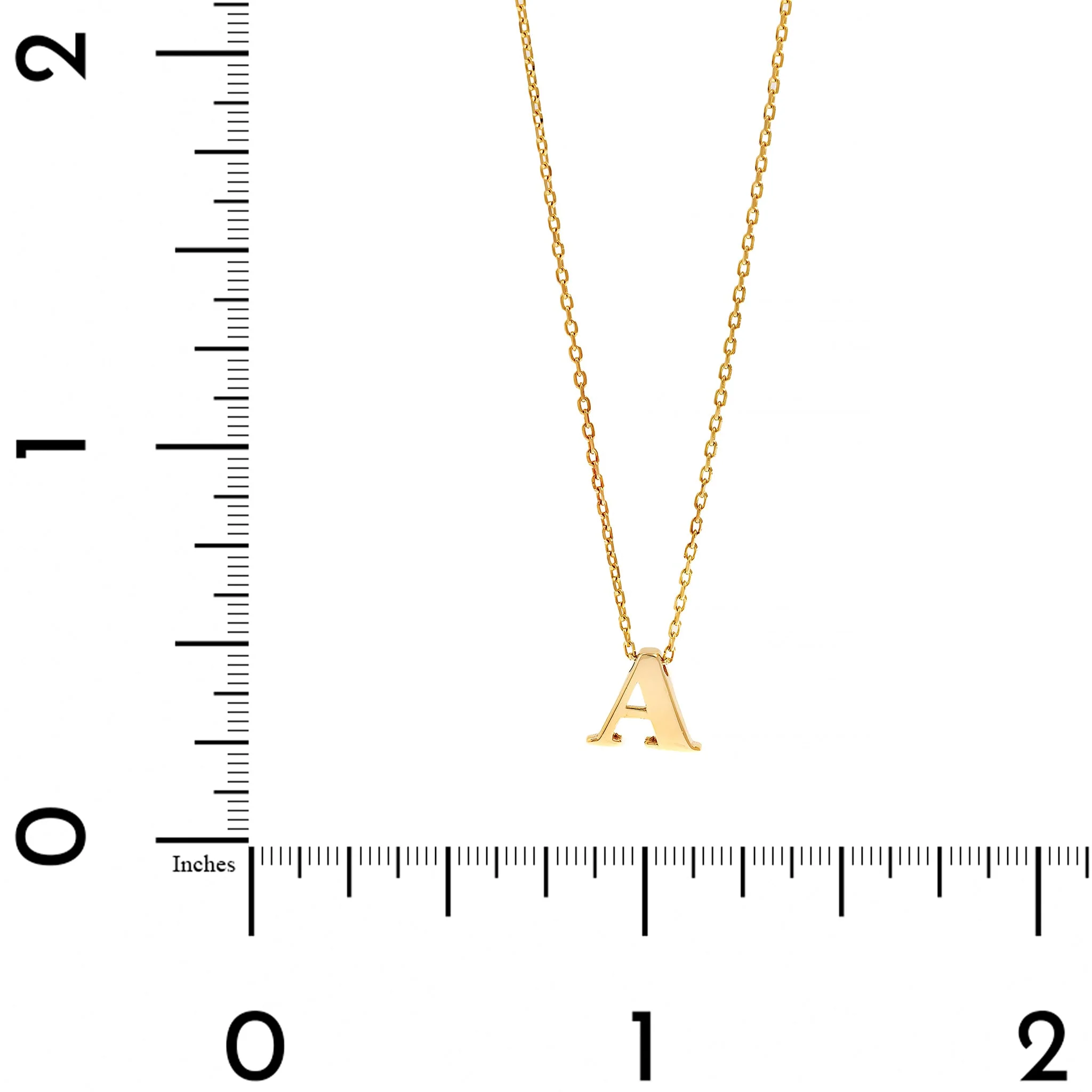 14K Yellow Gold Initial "A" Pendant Necklace - Image 4