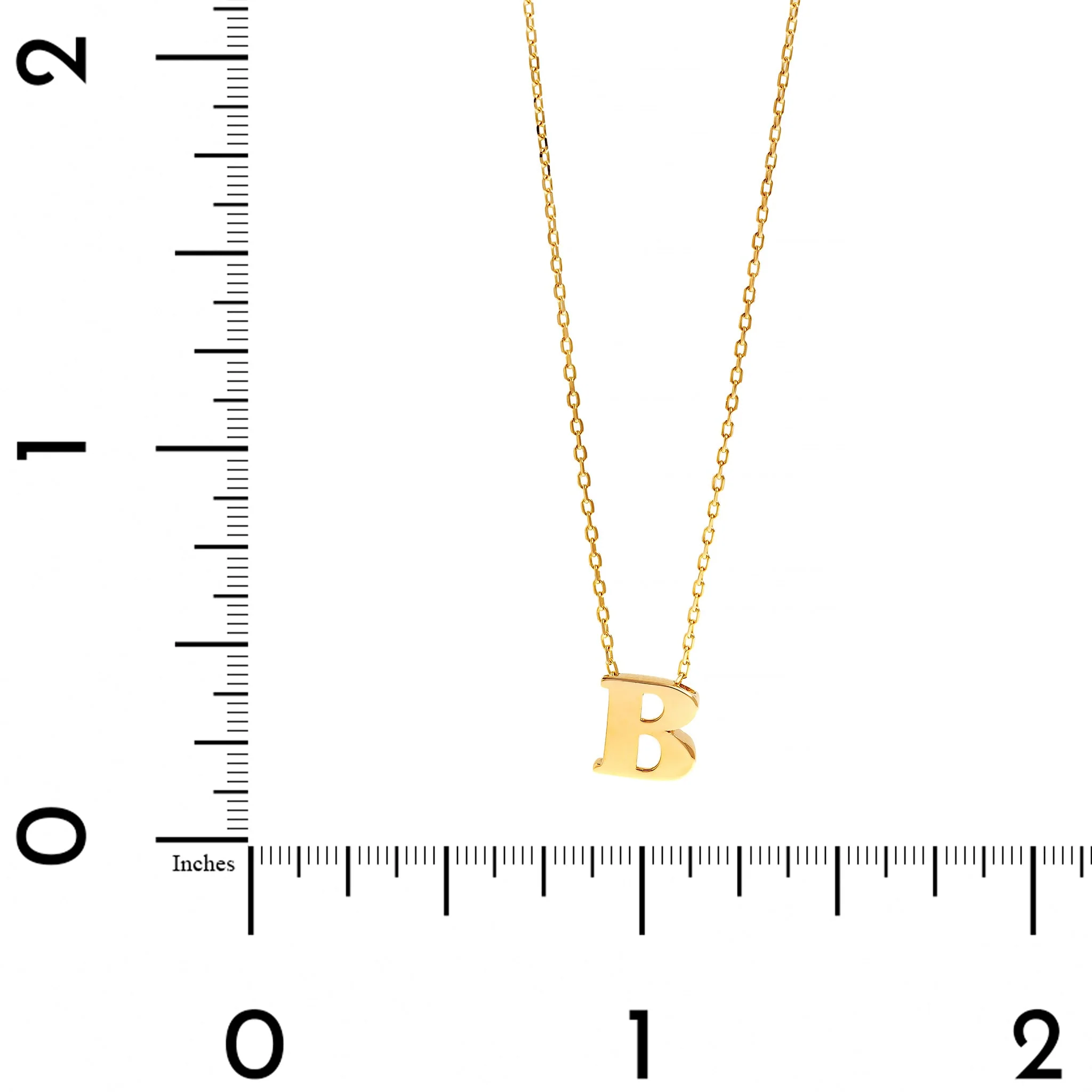 14K Yellow Gold Initial "B" Pendant Necklace - Image 4