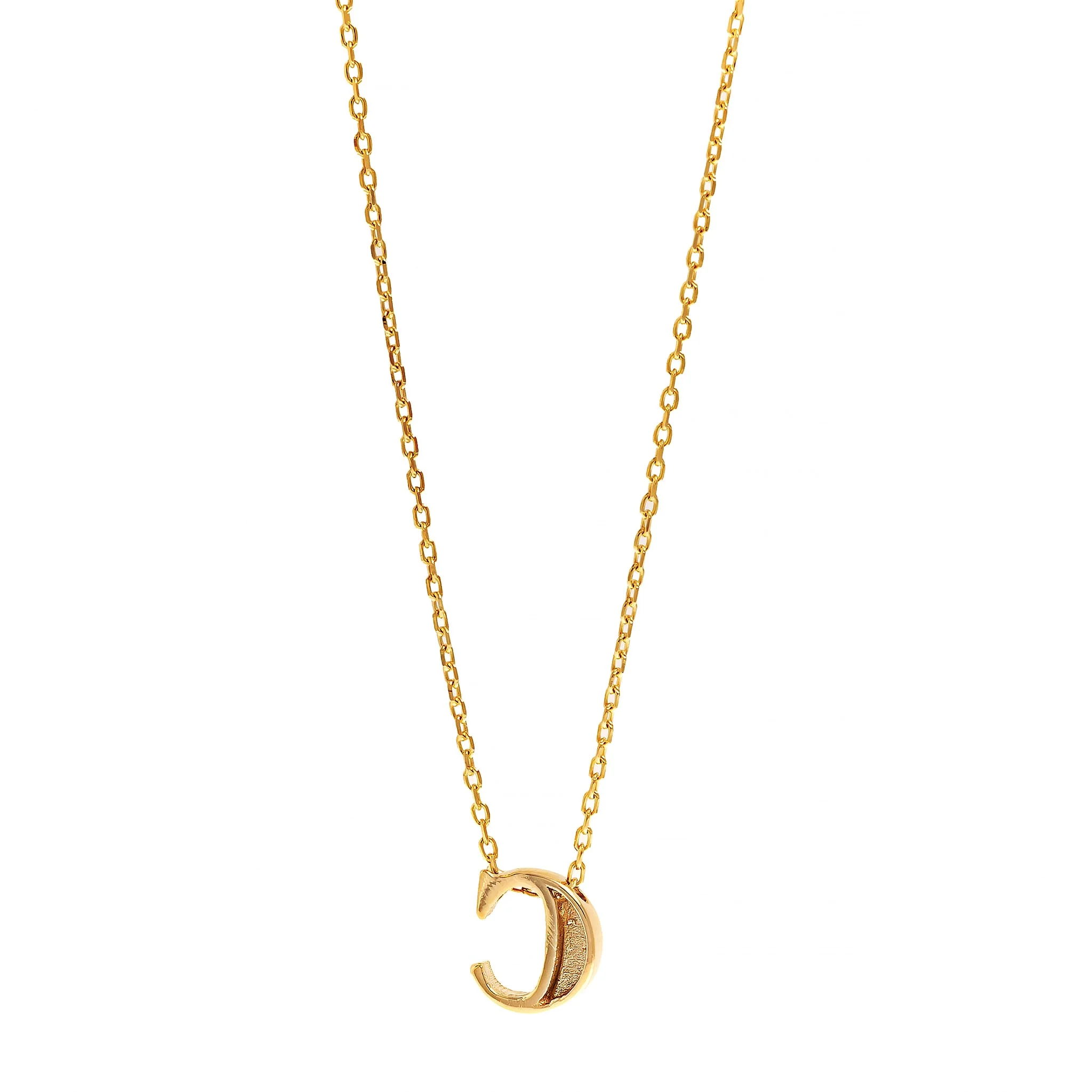 14K Yellow Gold Initial "C" Pendant Necklace - Image 2