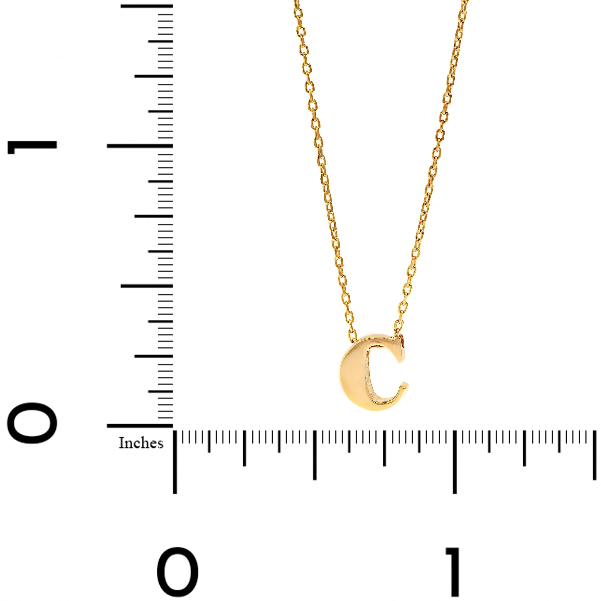 14K Yellow Gold Initial "C" Pendant Necklace - Image 4