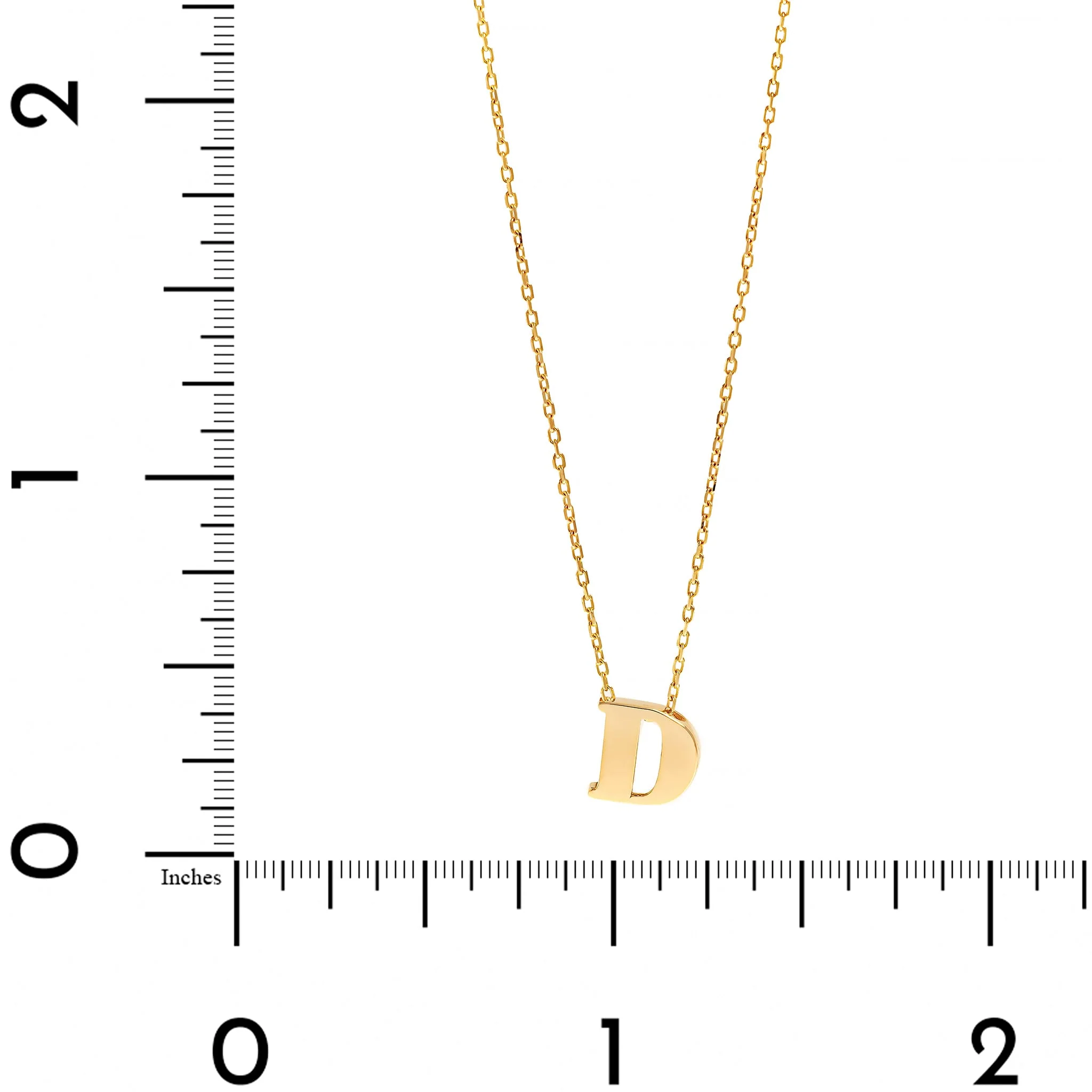14K Yellow Gold Initial "D" Pendant Necklace - Image 4