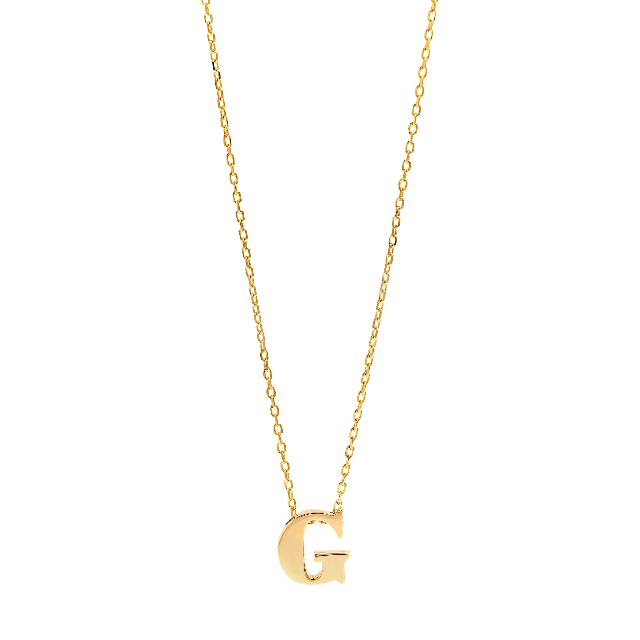 14K Yellow Gold Initial "G" Pendant Necklace