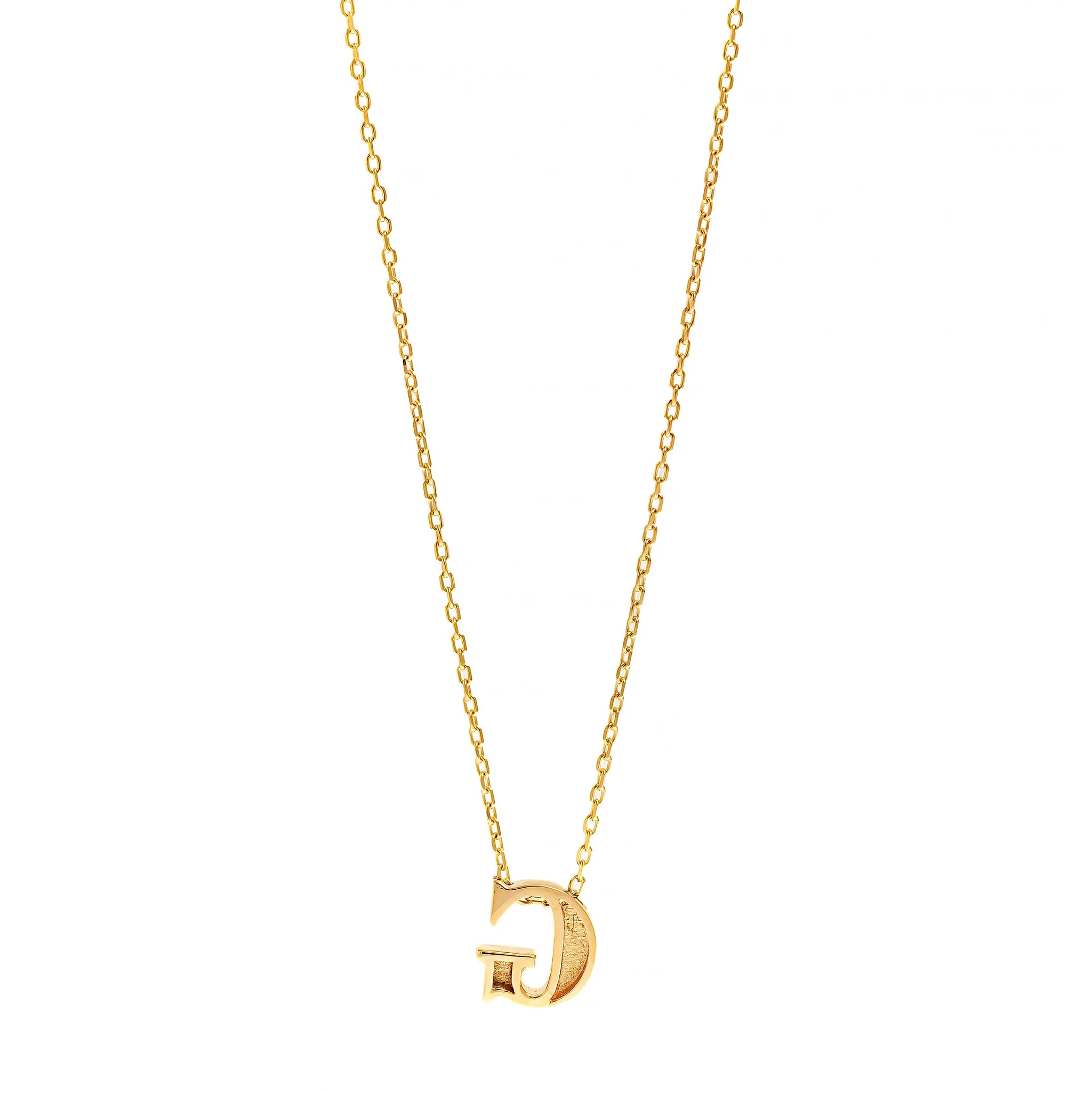 14K Yellow Gold Initial "G" Pendant Necklace - Image 2