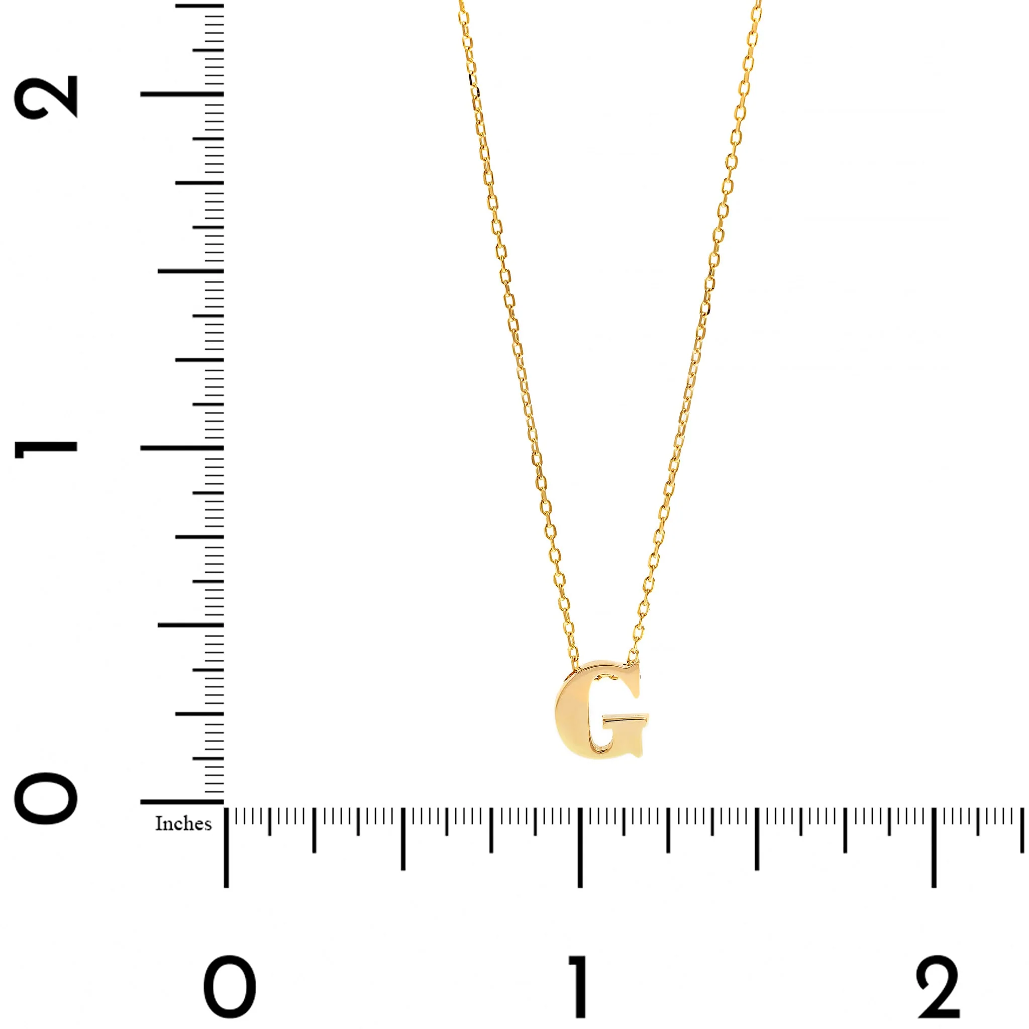 14K Yellow Gold Initial "G" Pendant Necklace - Image 4