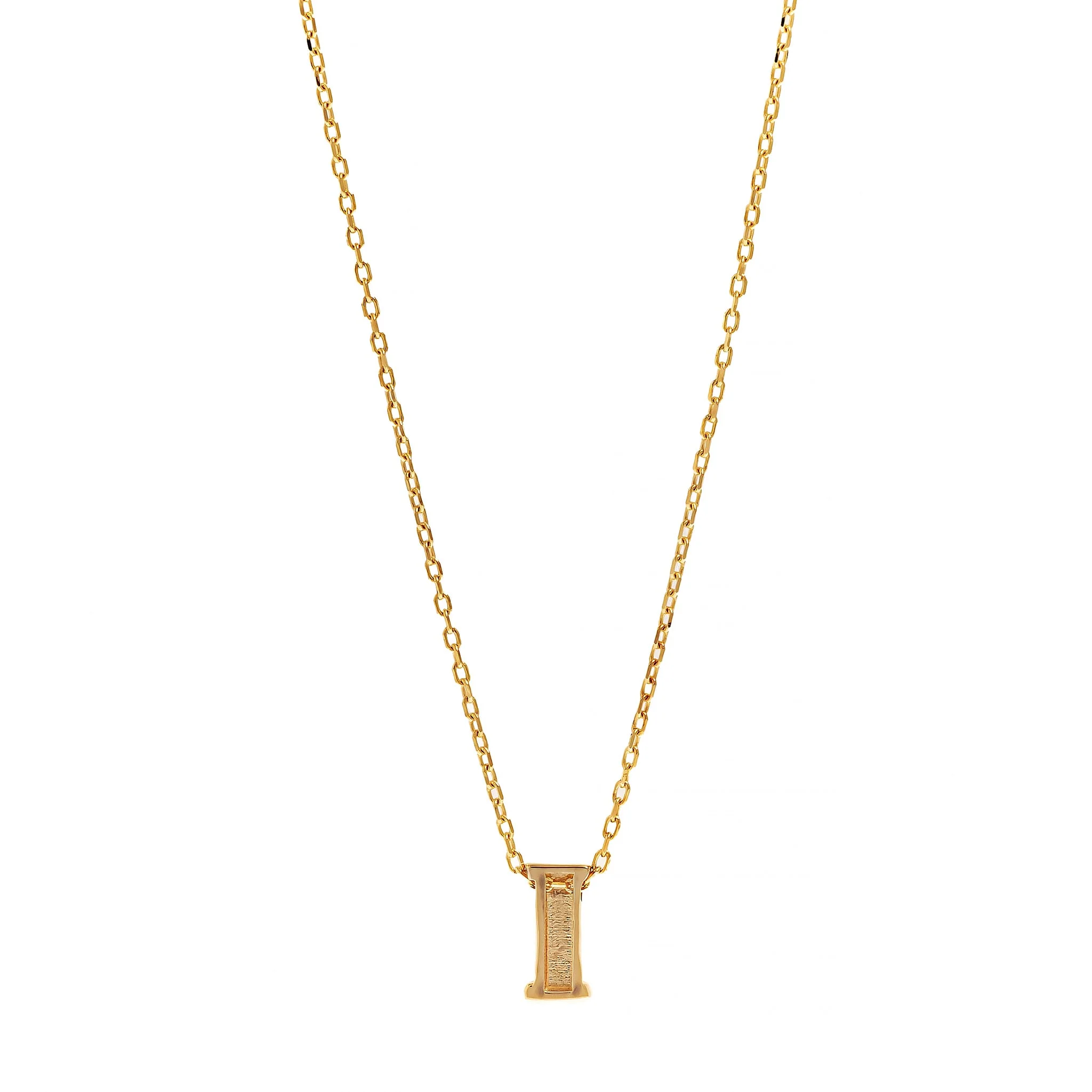 14K Yellow Gold Initial "I" Pendant Necklace - Image 2