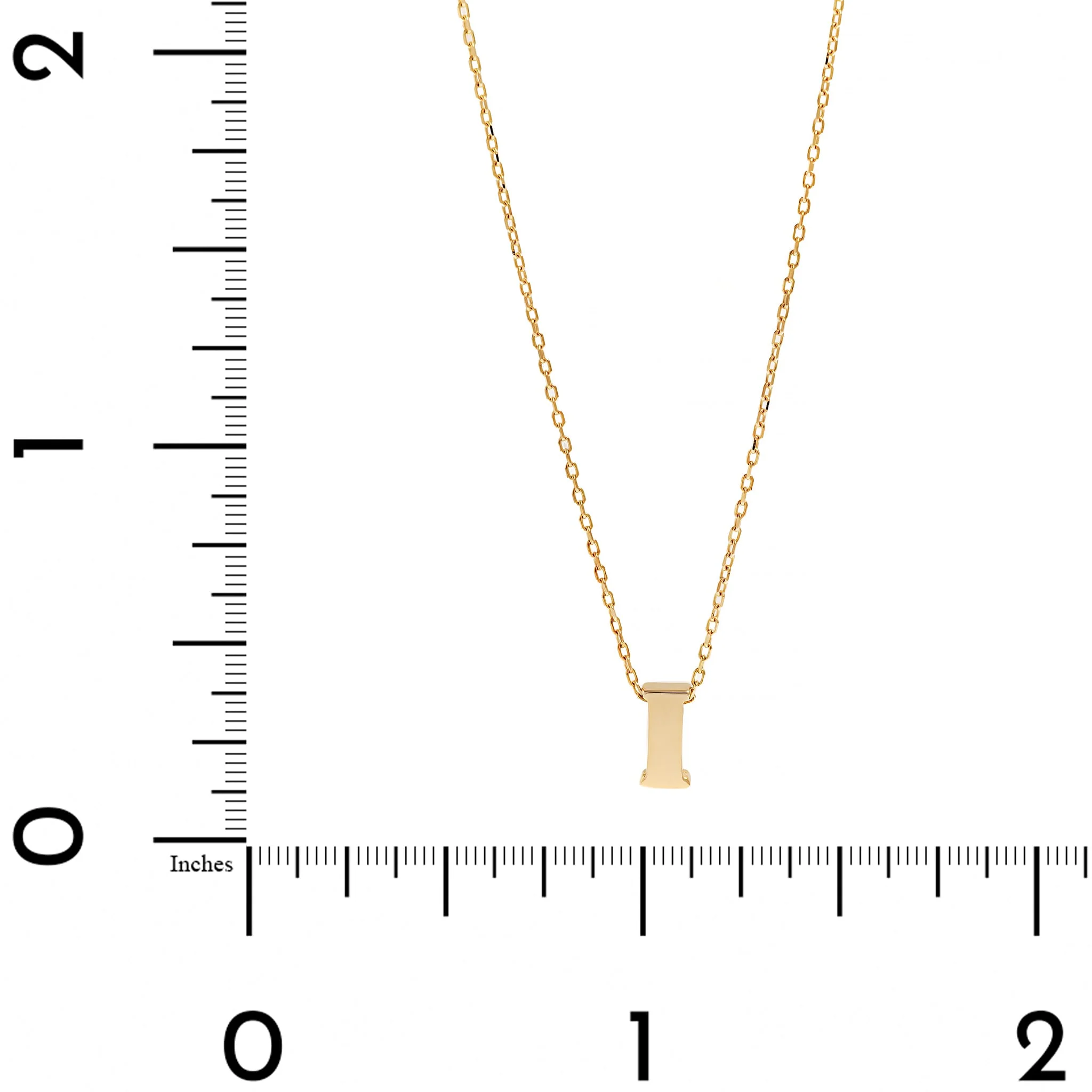 14K Yellow Gold Initial "I" Pendant Necklace - Image 4