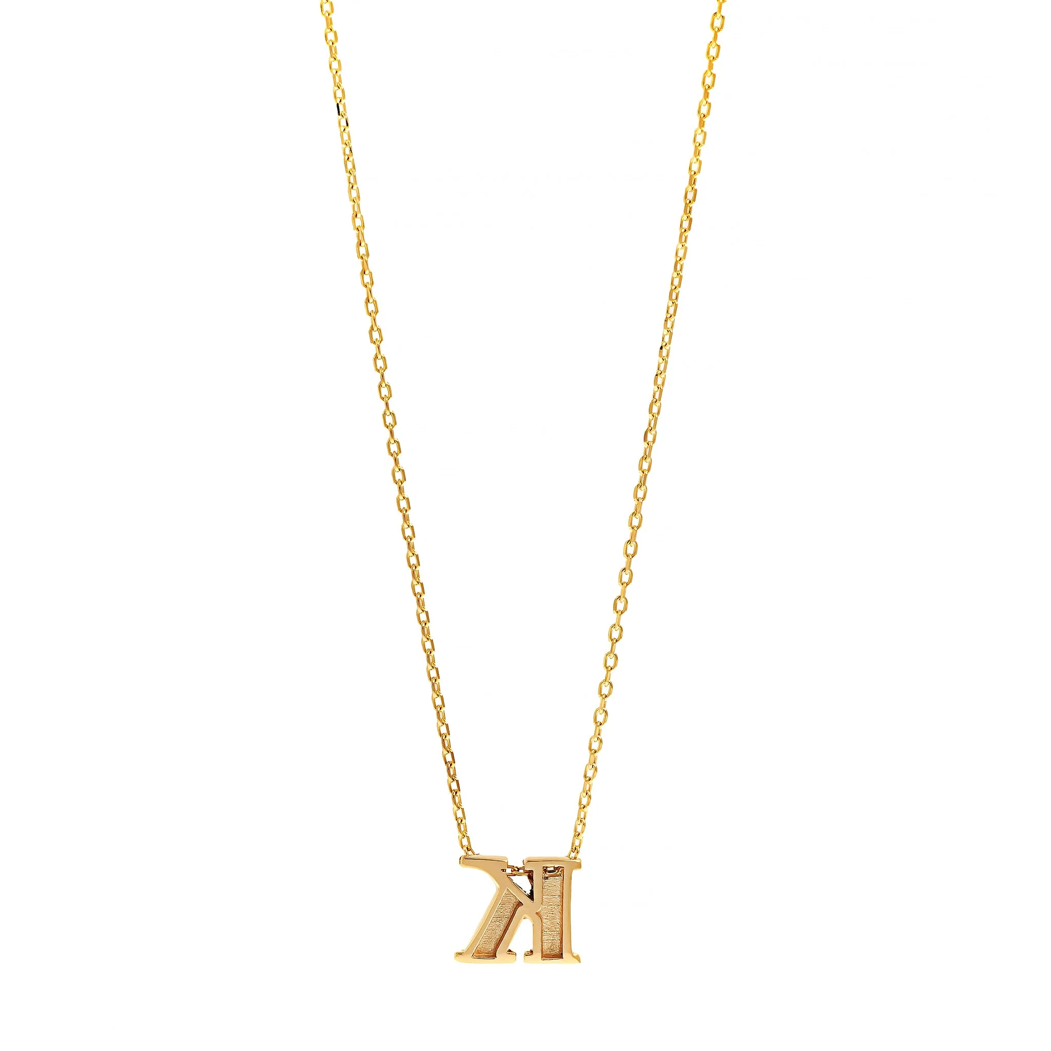 14K Yellow Gold Initial "K" Pendant Necklace - Image 2