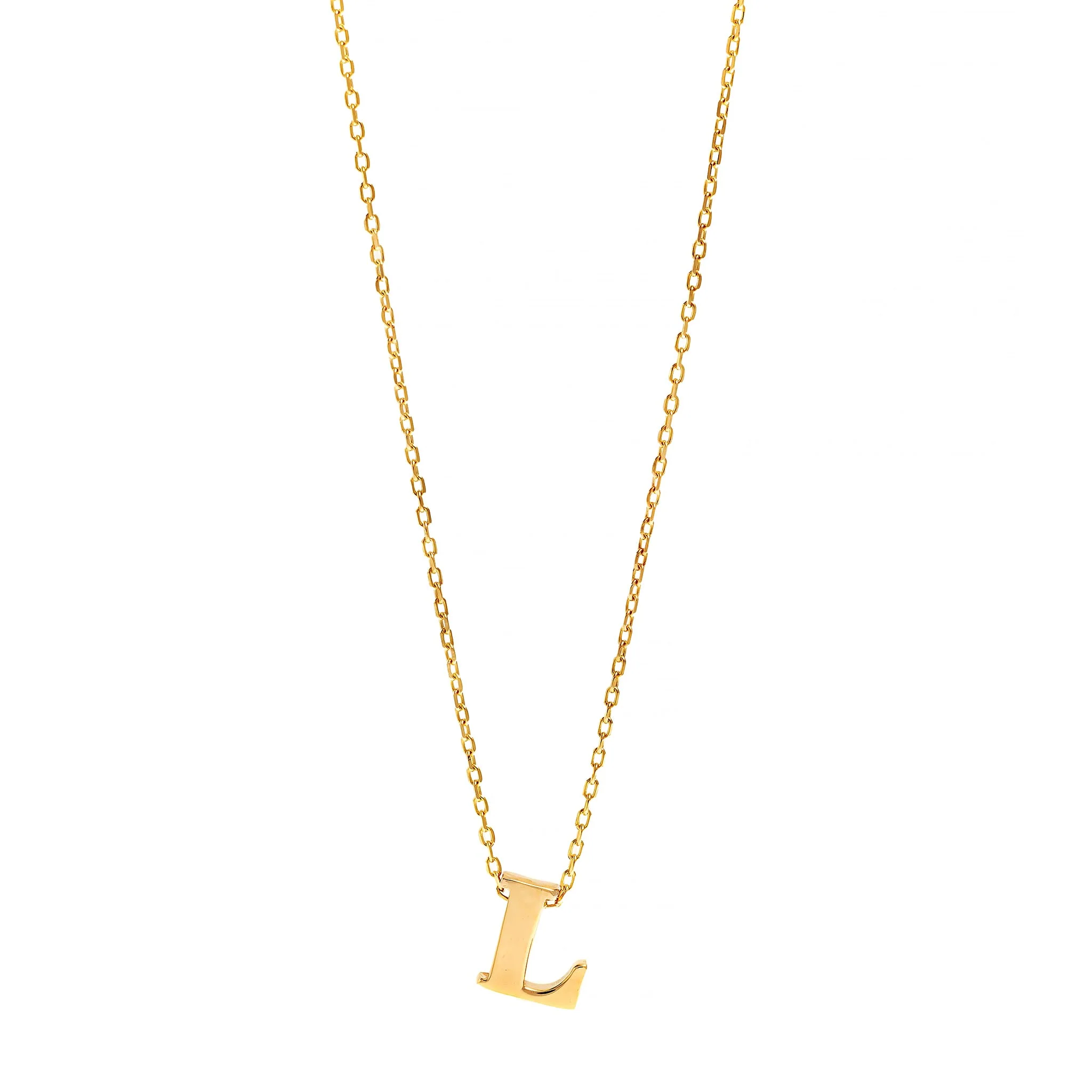 14K Yellow Gold Initial "L" Pendant Necklace