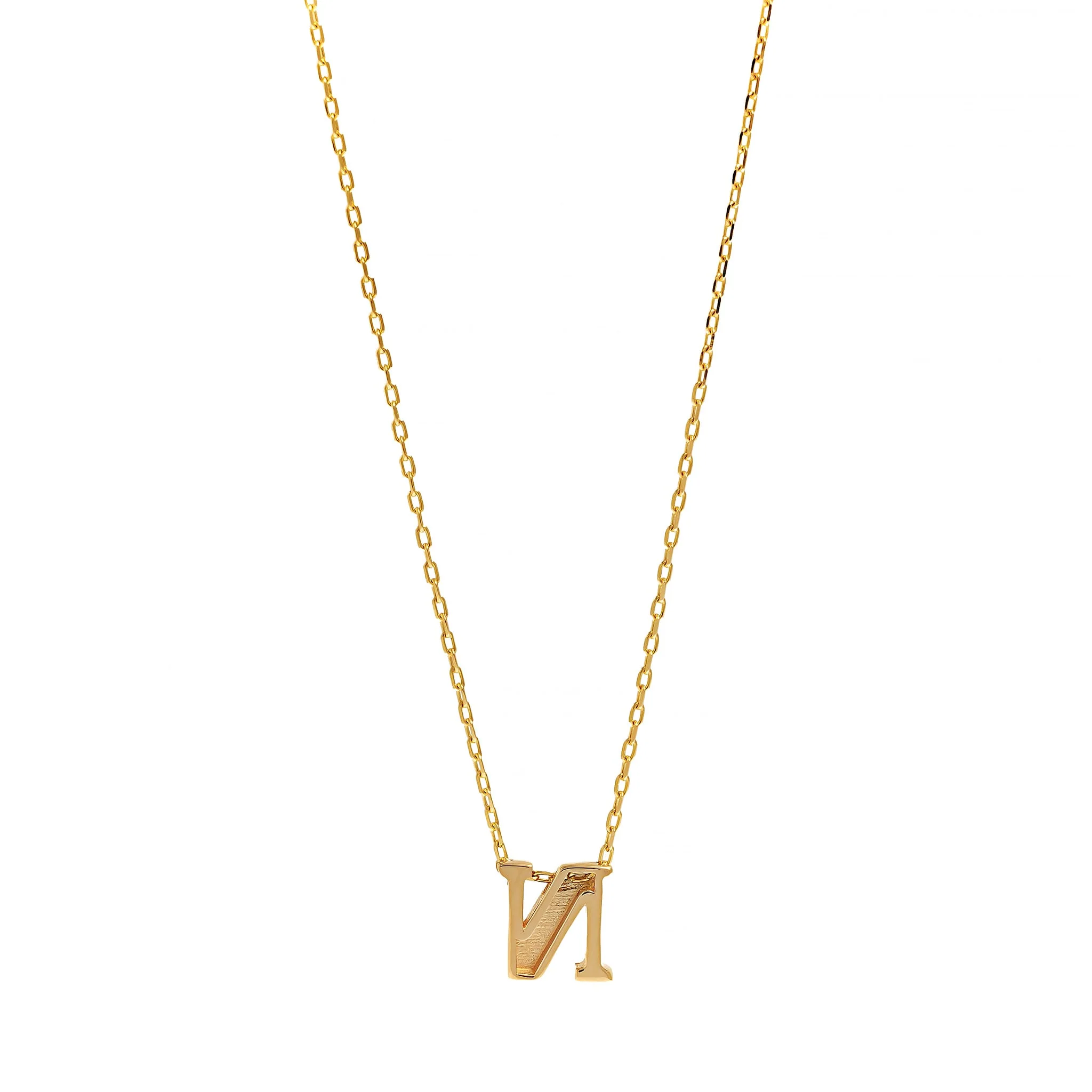 14K Yellow Gold Initial "N" Pendant Necklace - Image 2
