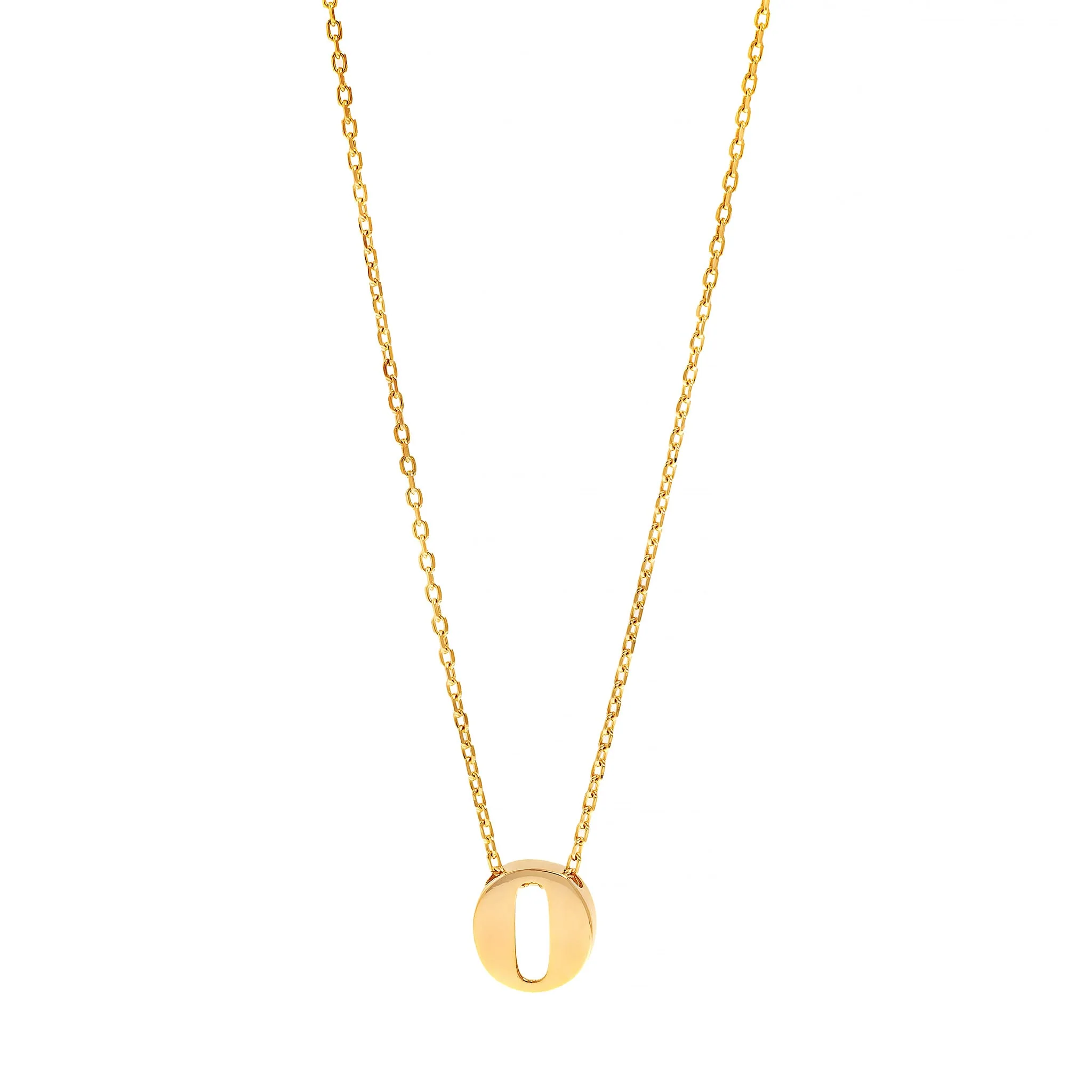 14K Yellow Gold Initial "O" Pendant Necklace
