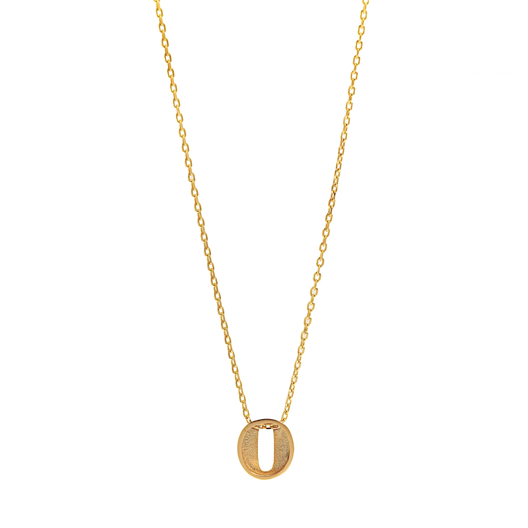 14K Yellow Gold Initial "O" Pendant Necklace - Image 2