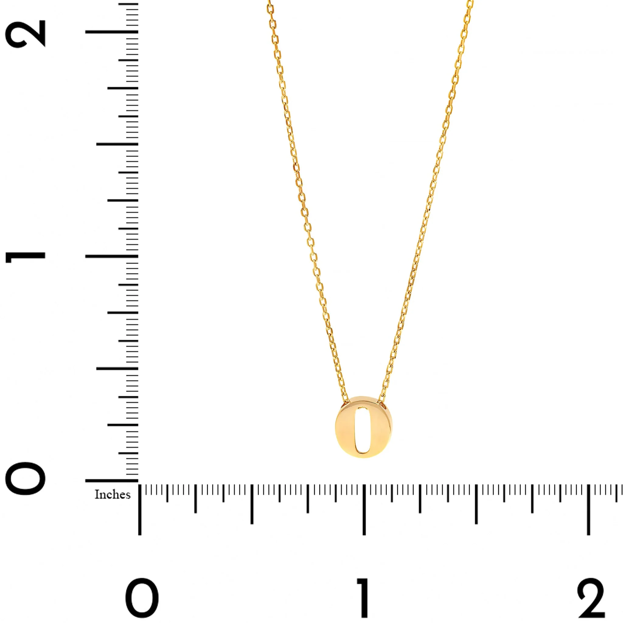 14K Yellow Gold Initial "O" Pendant Necklace - Image 4