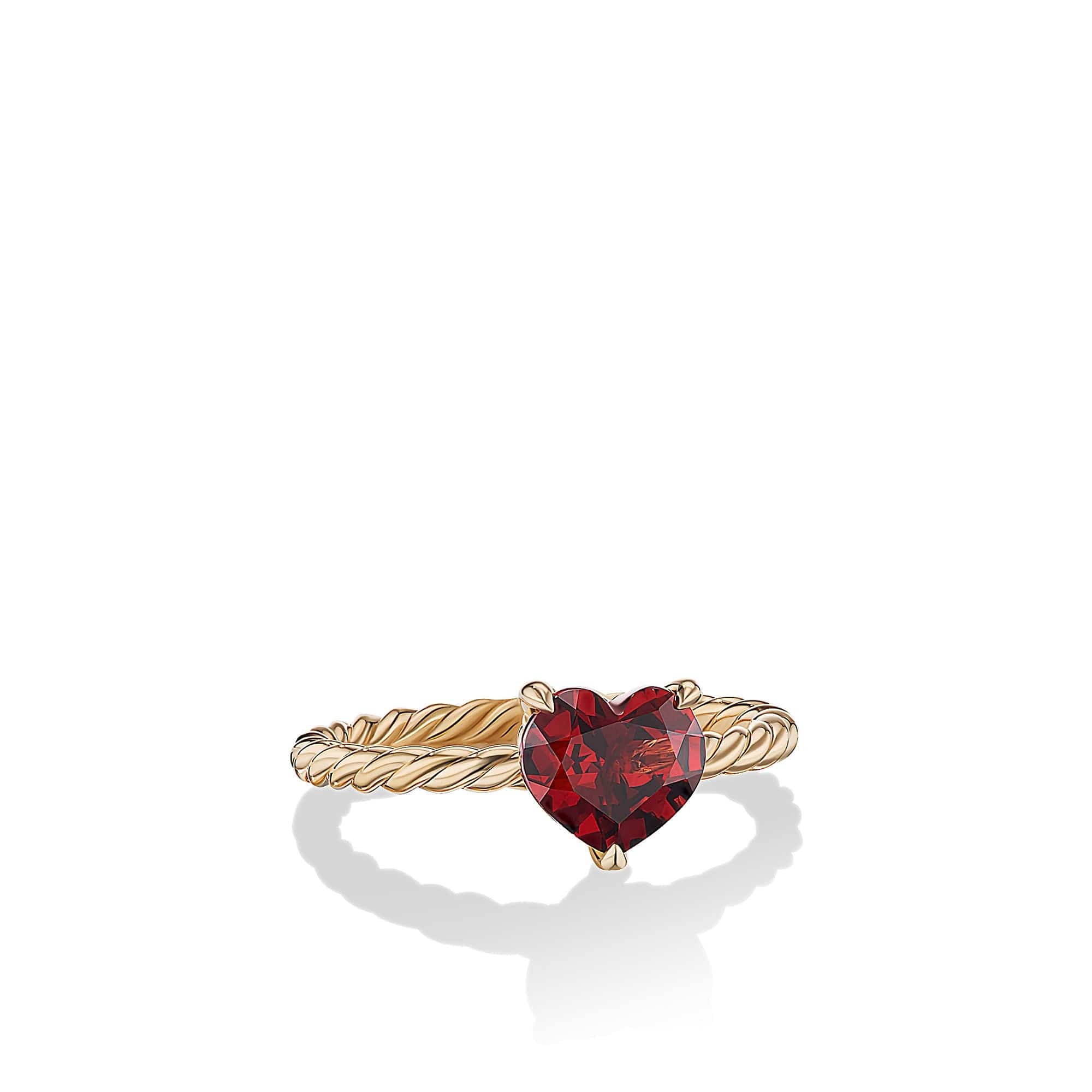 Chatelaine® Heart Ring in 18K Yellow Gold with Garnet - Image 3