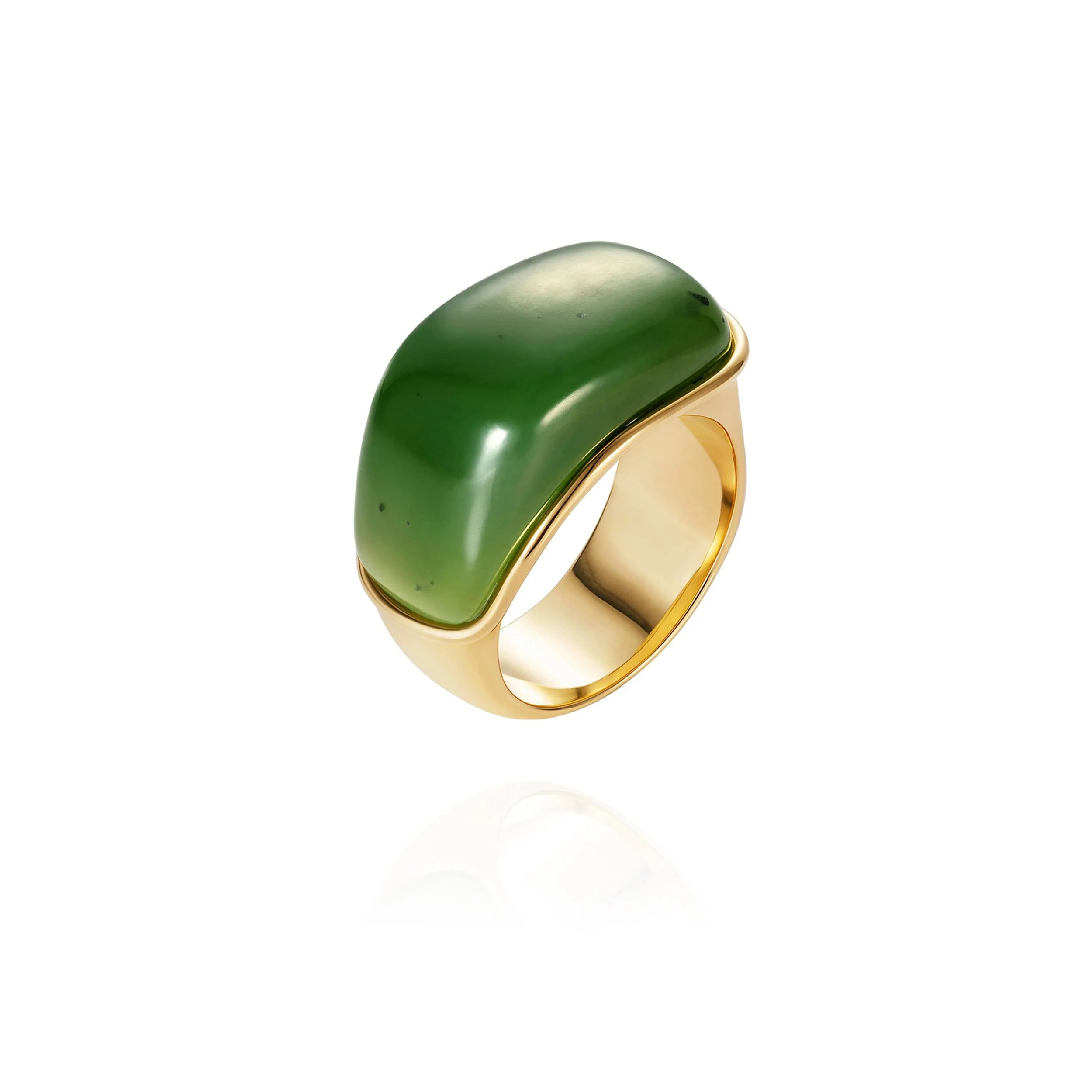 Fernando Jorge 18K Yellow Gold and Nephrite Jade Oblong Ring