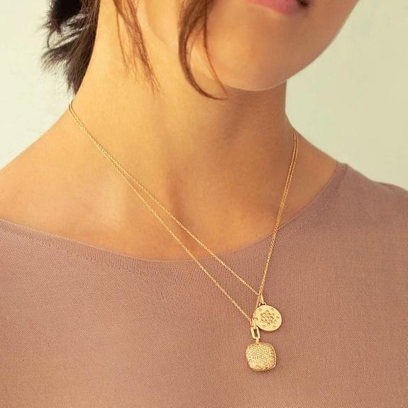 18K Rose Gold Champagne Diamond Locket - Image 2