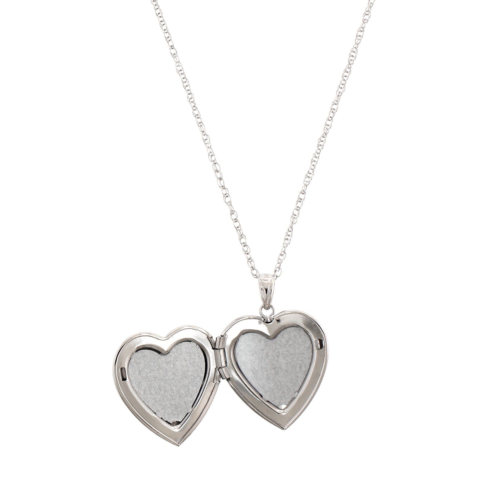 14K White Gold Diamond Heart Shaped Locket - Image 3