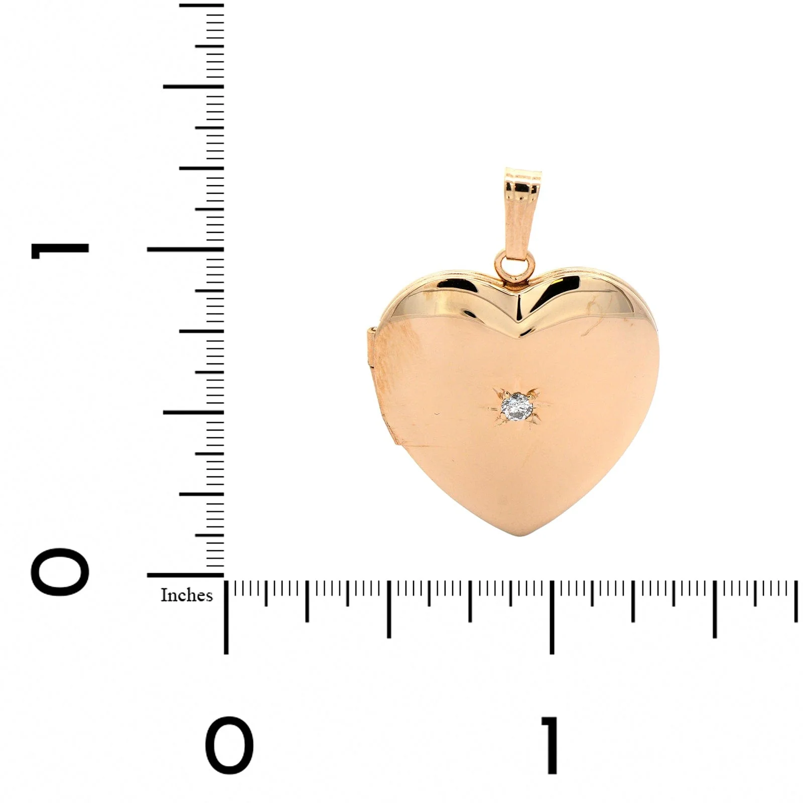 14K Yellow Gold Diamond Heart Locket - Image 4