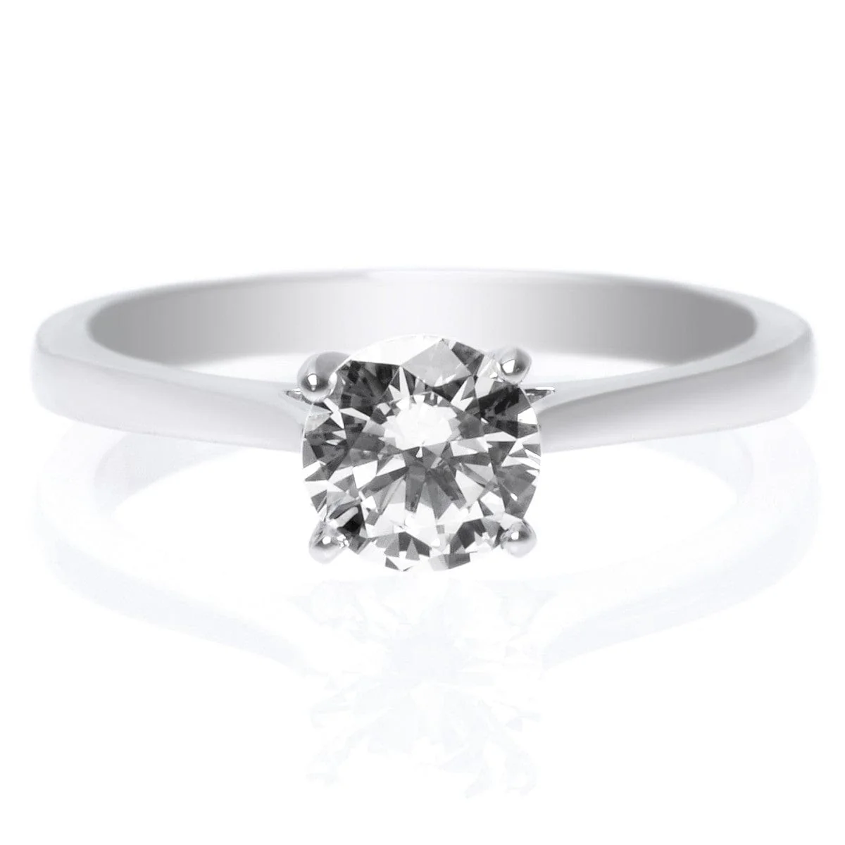 Platinum 4-Prong Solitaire Engagement Ring Setting