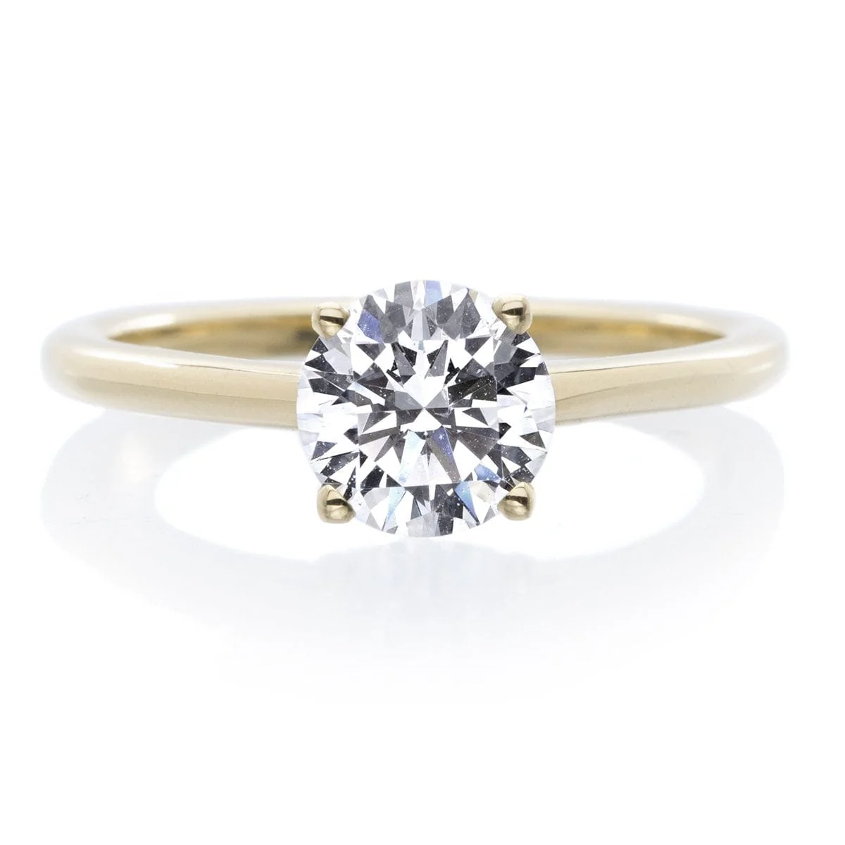 18K Yellow Gold Solitaire Engagement Ring Setting