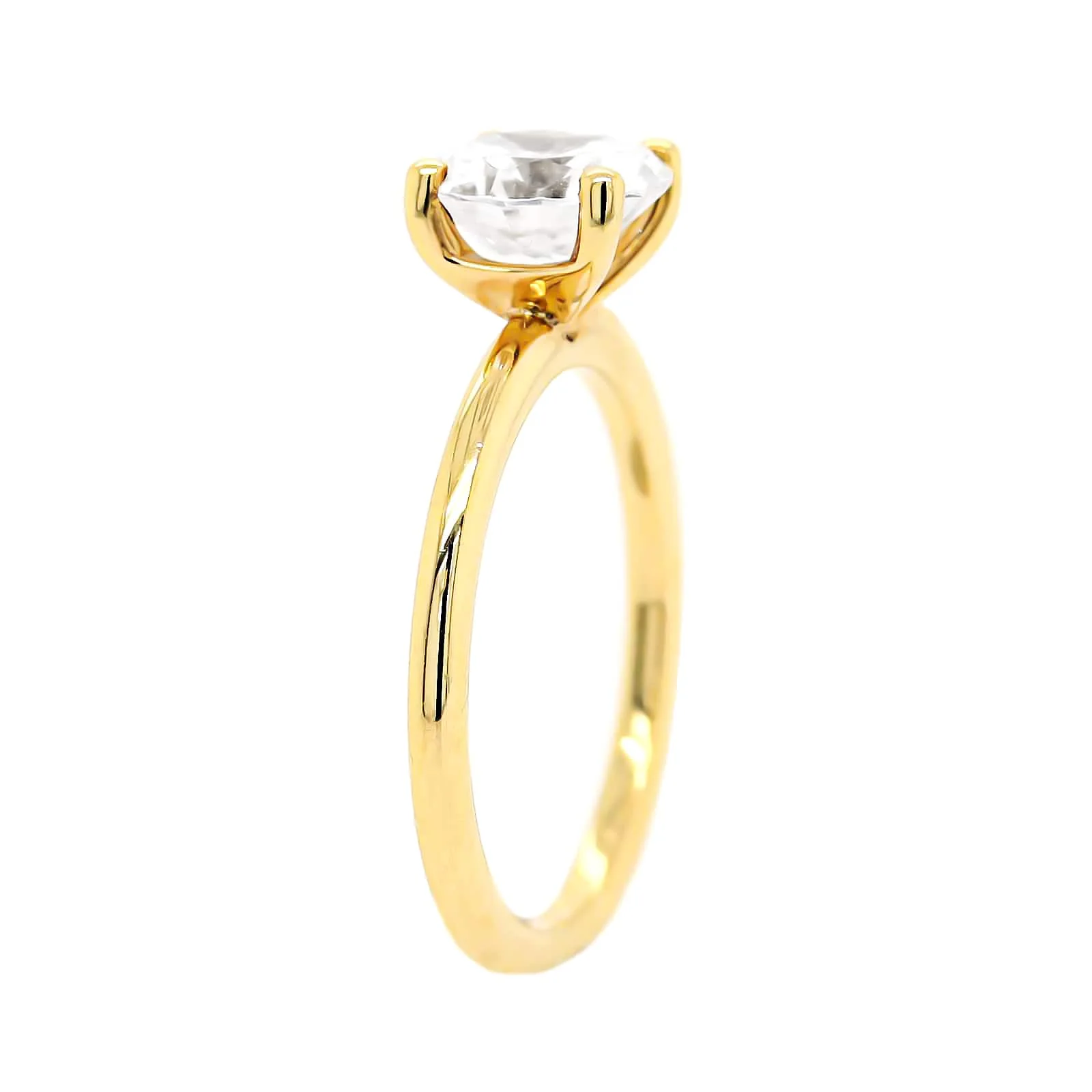 18K Yellow Gold 4 Prong Solitaire Engagement Ring Setting - Image 2