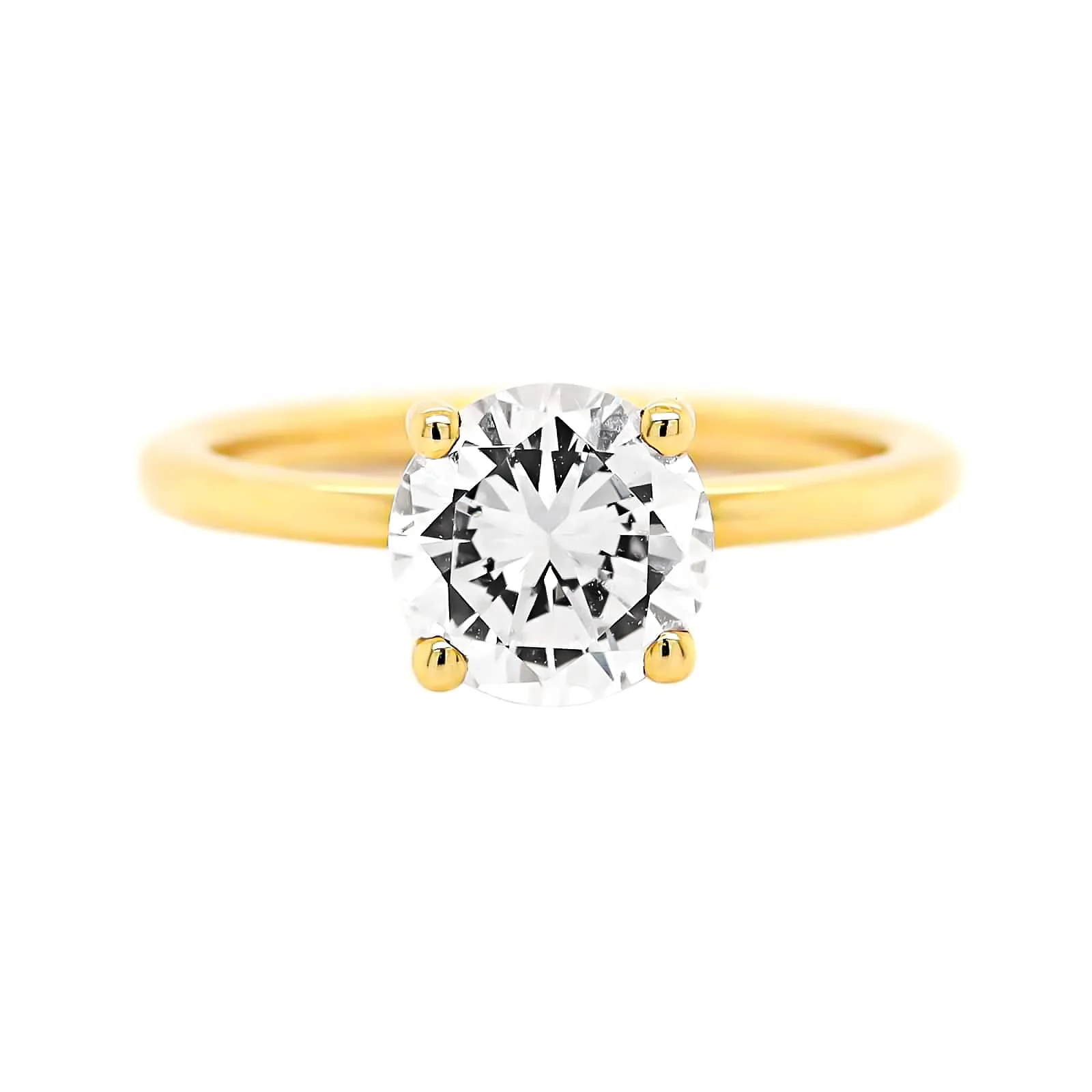 18K Yellow Gold 4 Prong Solitaire Engagement Ring Setting - Image 5