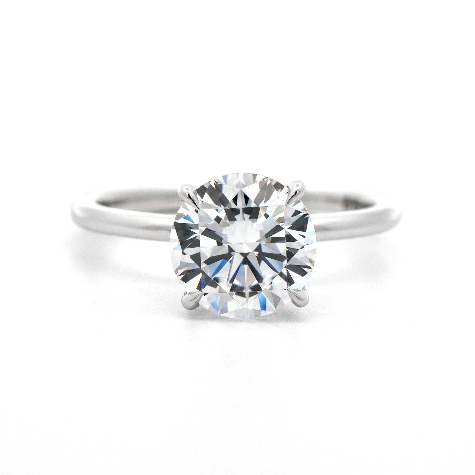 Platinum Round 4 Prong Solitaire Engagement Ring Setting