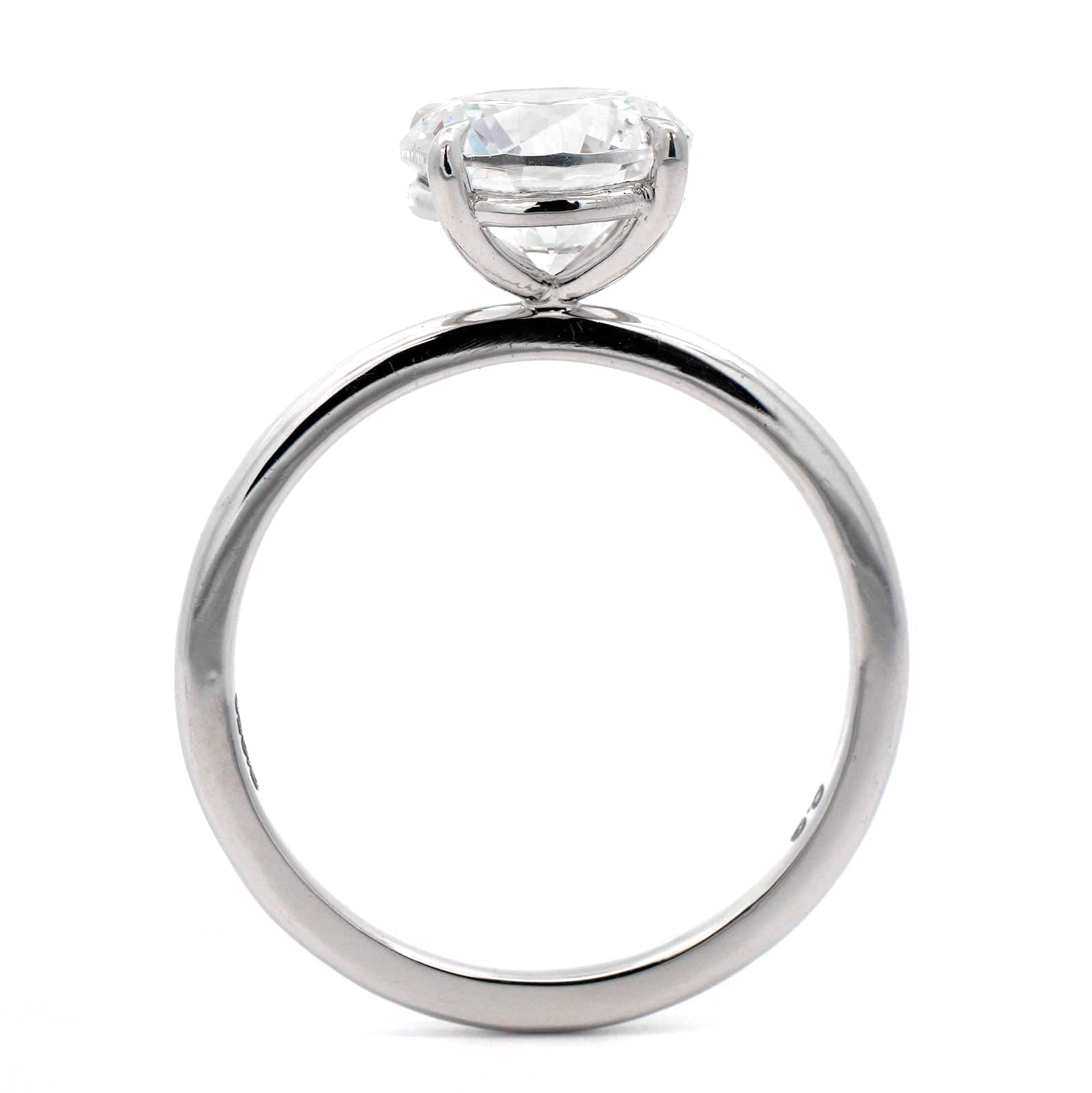 Platinum Round 4 Prong Solitaire Engagement Ring Setting - Image 3