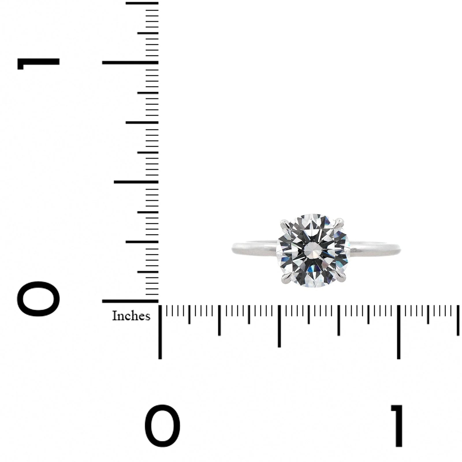 Platinum Round 4 Prong Solitaire Engagement Ring Setting - Image 4