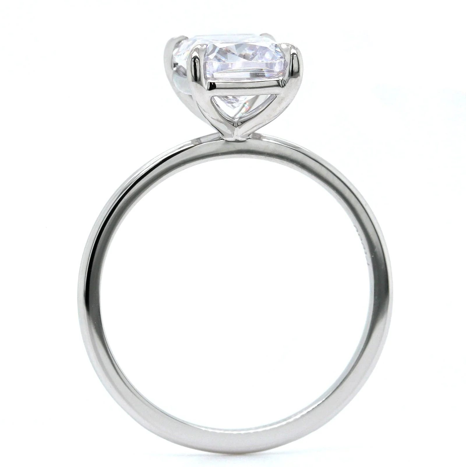 Platinum Cushion 4 Prong Solitaire Engagement Ring Setting - Image 3
