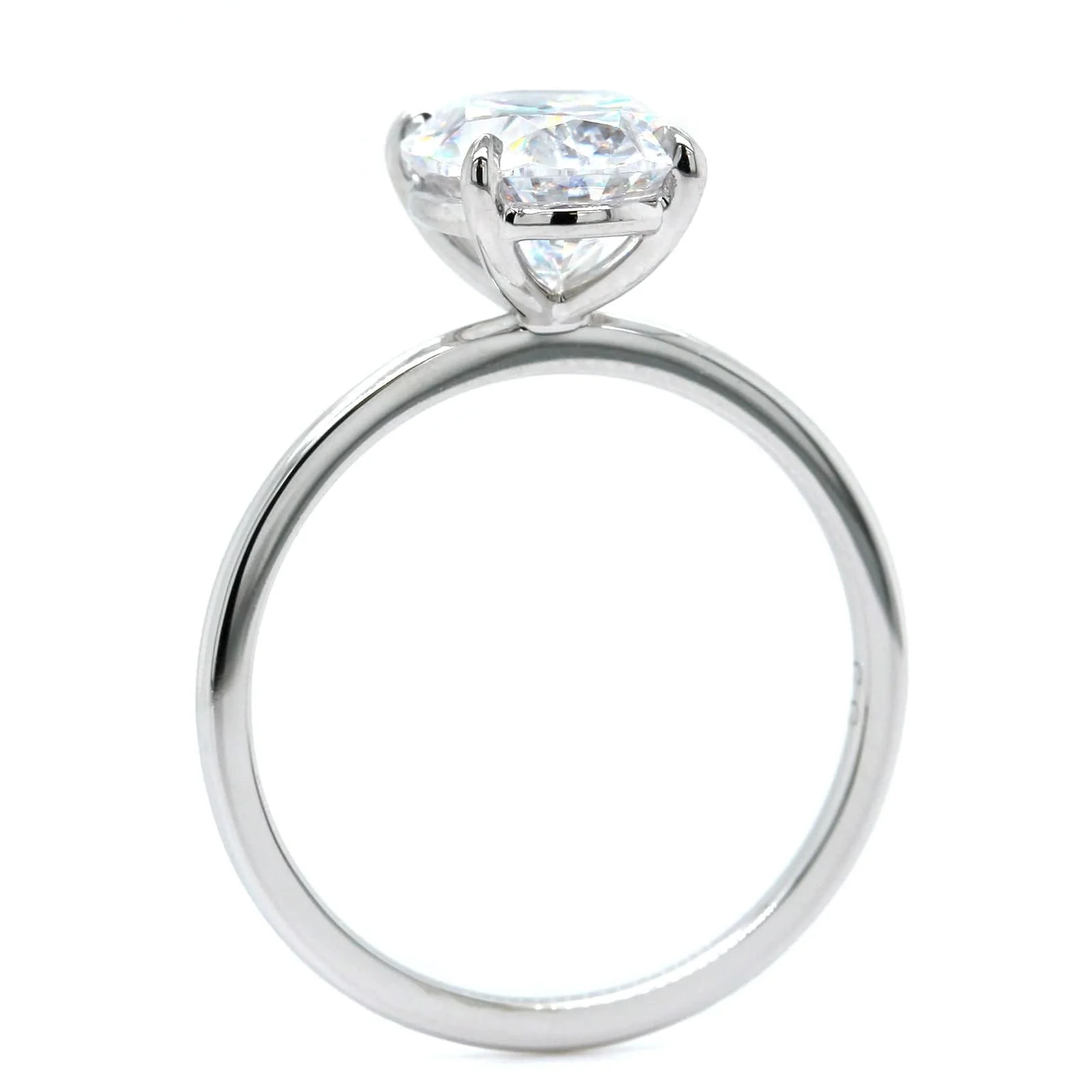 Platinum Oval 4 Prong Solitaire Engagement Ring Setting - Image 3