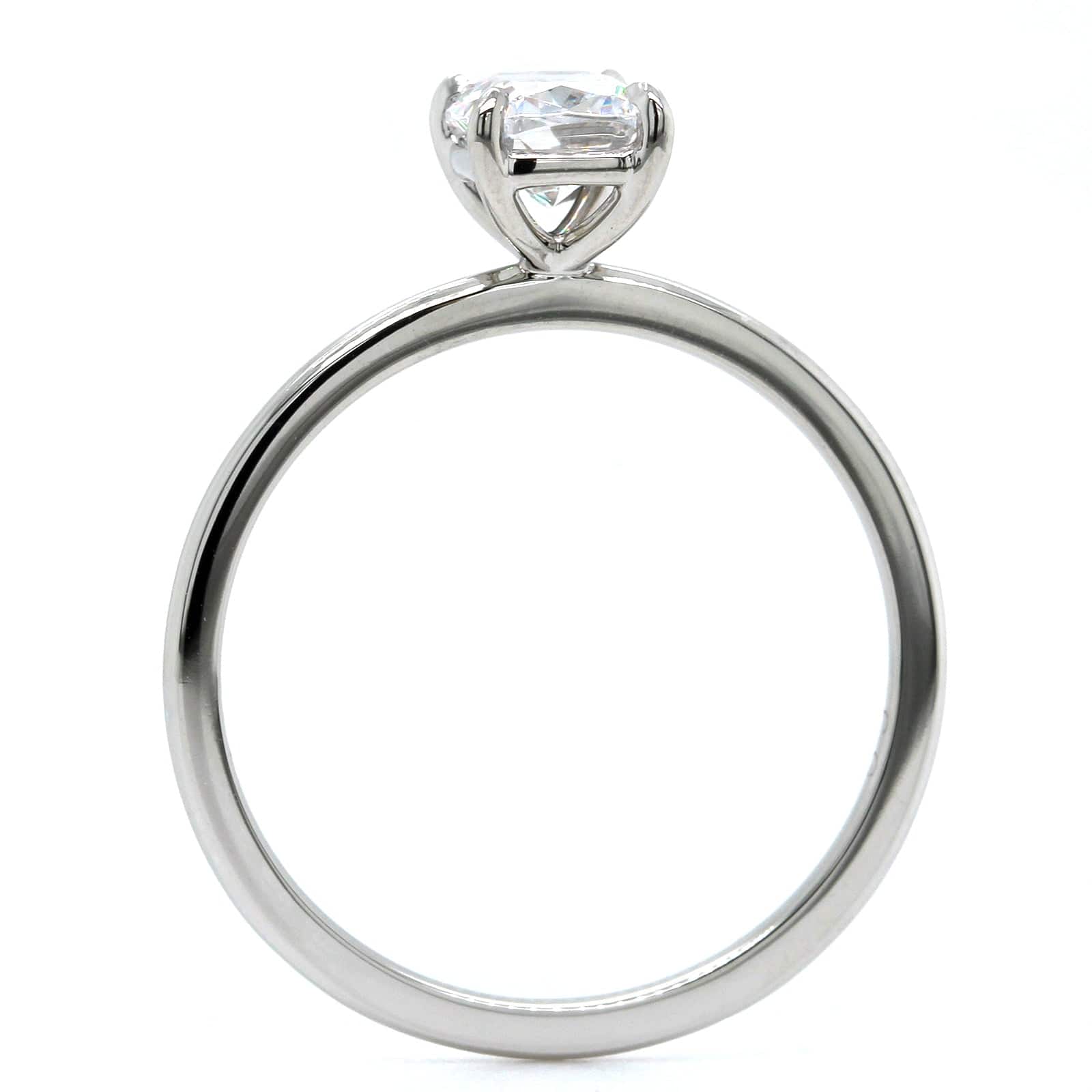 Platinum Cushion 4 Prong Solitaire Engagement Ring Setting - Image 3
