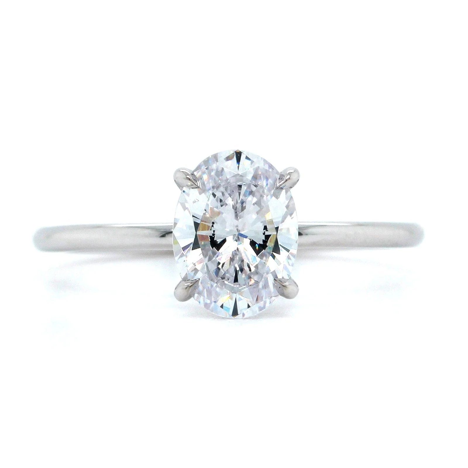 Platinum Oval 4 Prong Solitaire Engagement Ring Setting