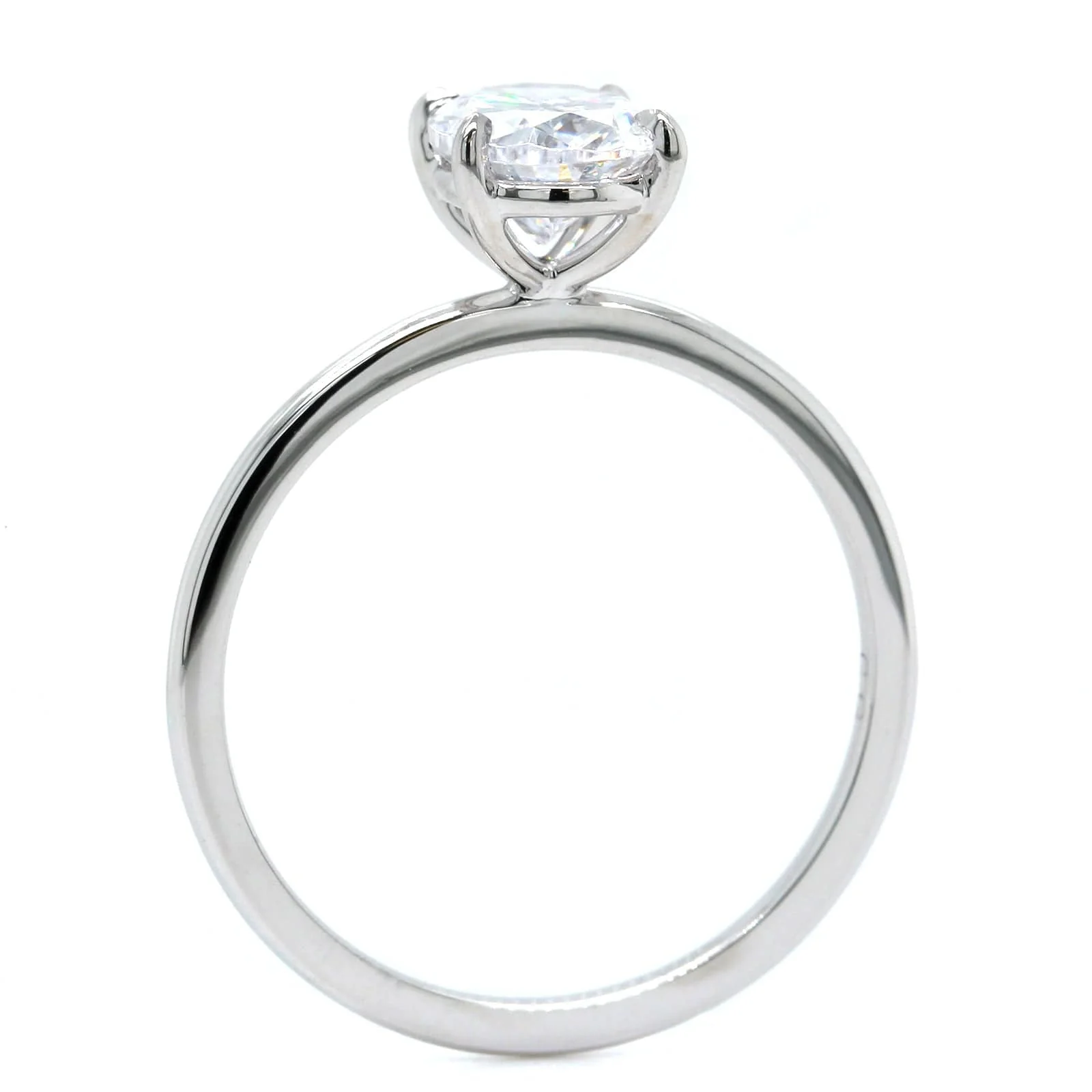 Platinum Oval 4 Prong Solitaire Engagement Ring Setting - Image 3